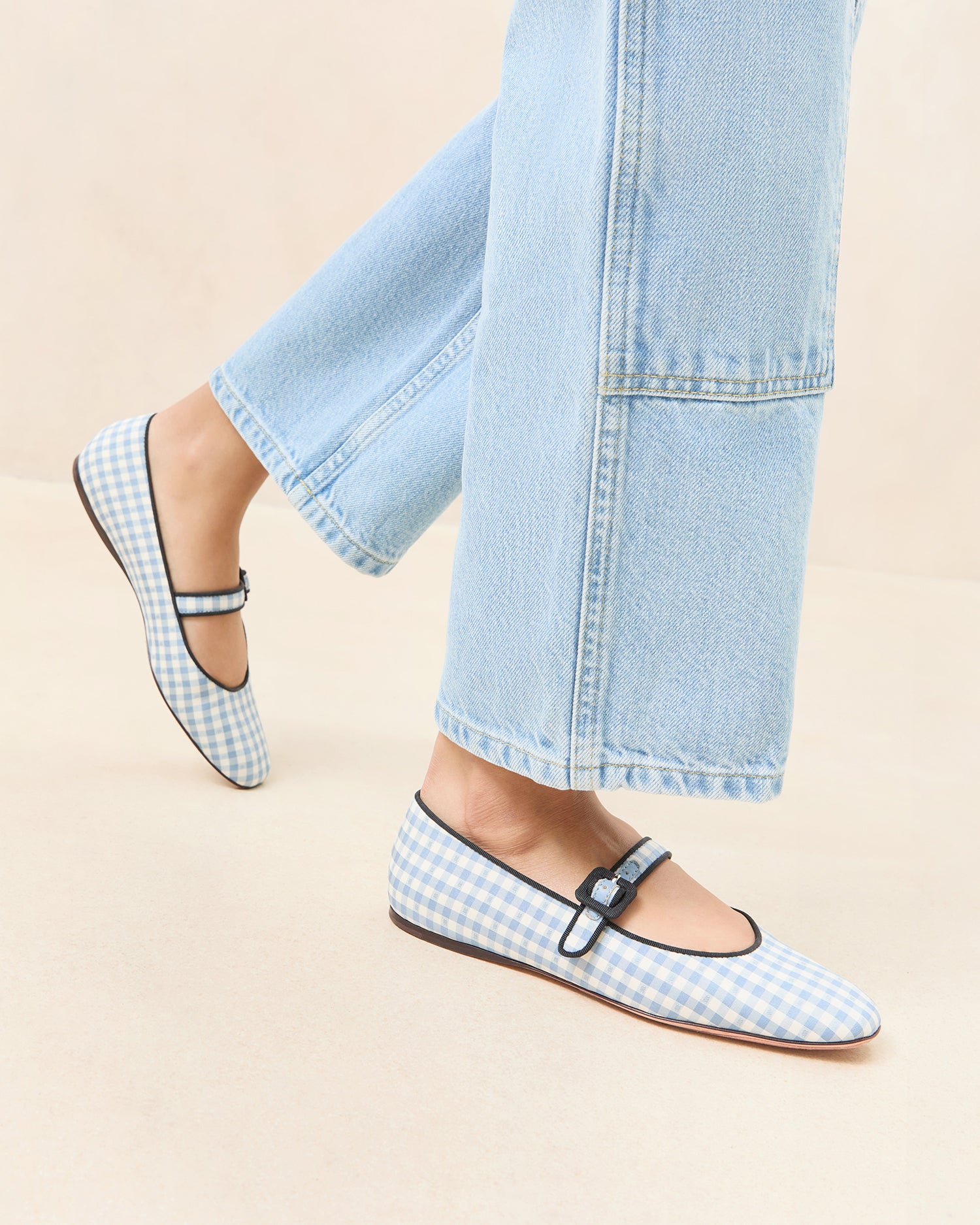 Ginger Blue Gingham Mary Jane