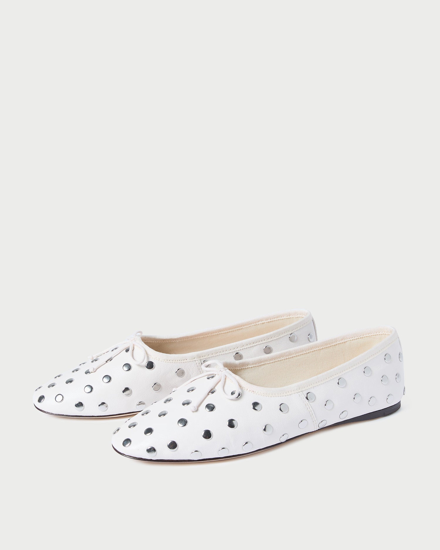 Landon Ecru/Silver Ballet Flat