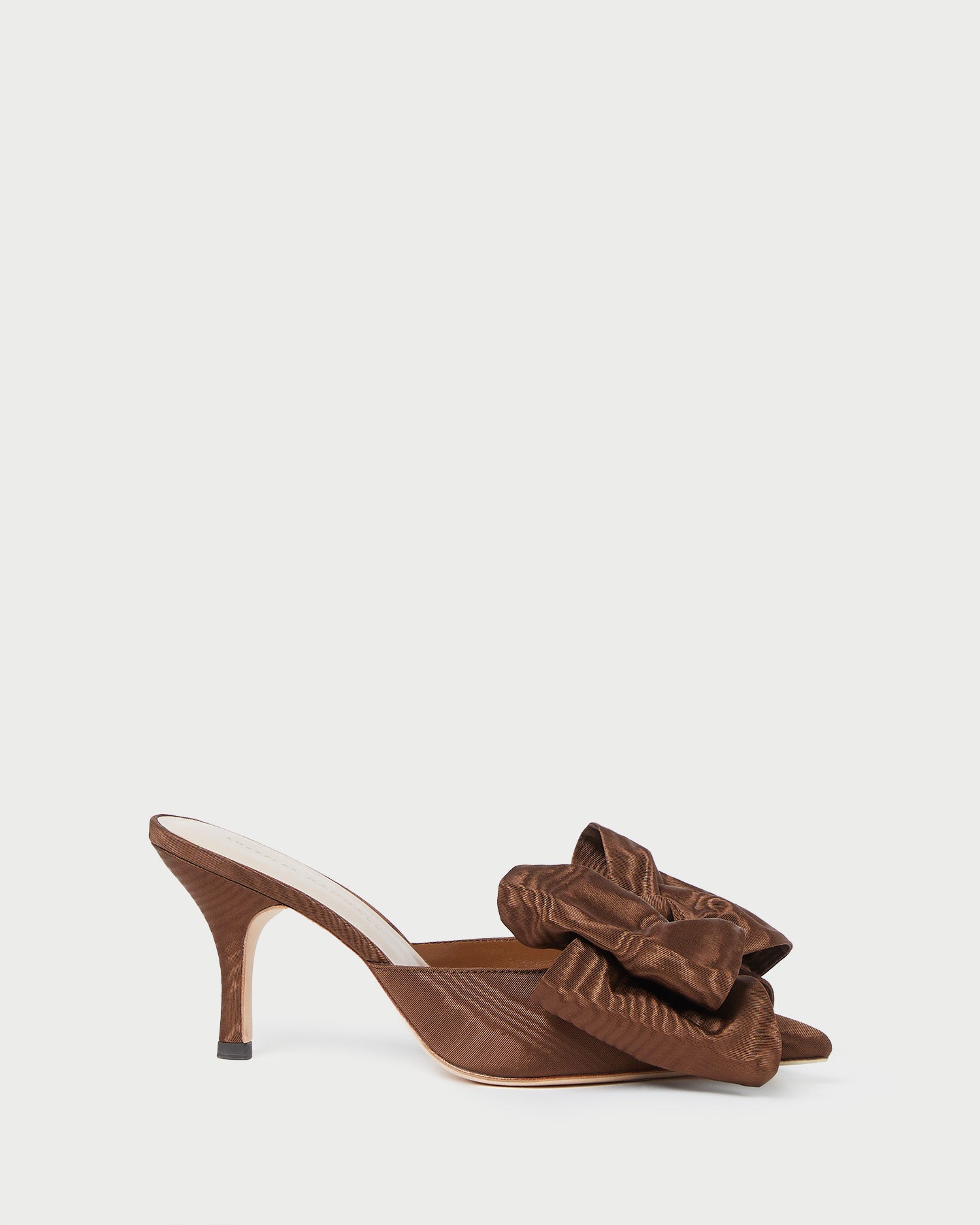 Margot Chocolate Moiré Bow Mule
