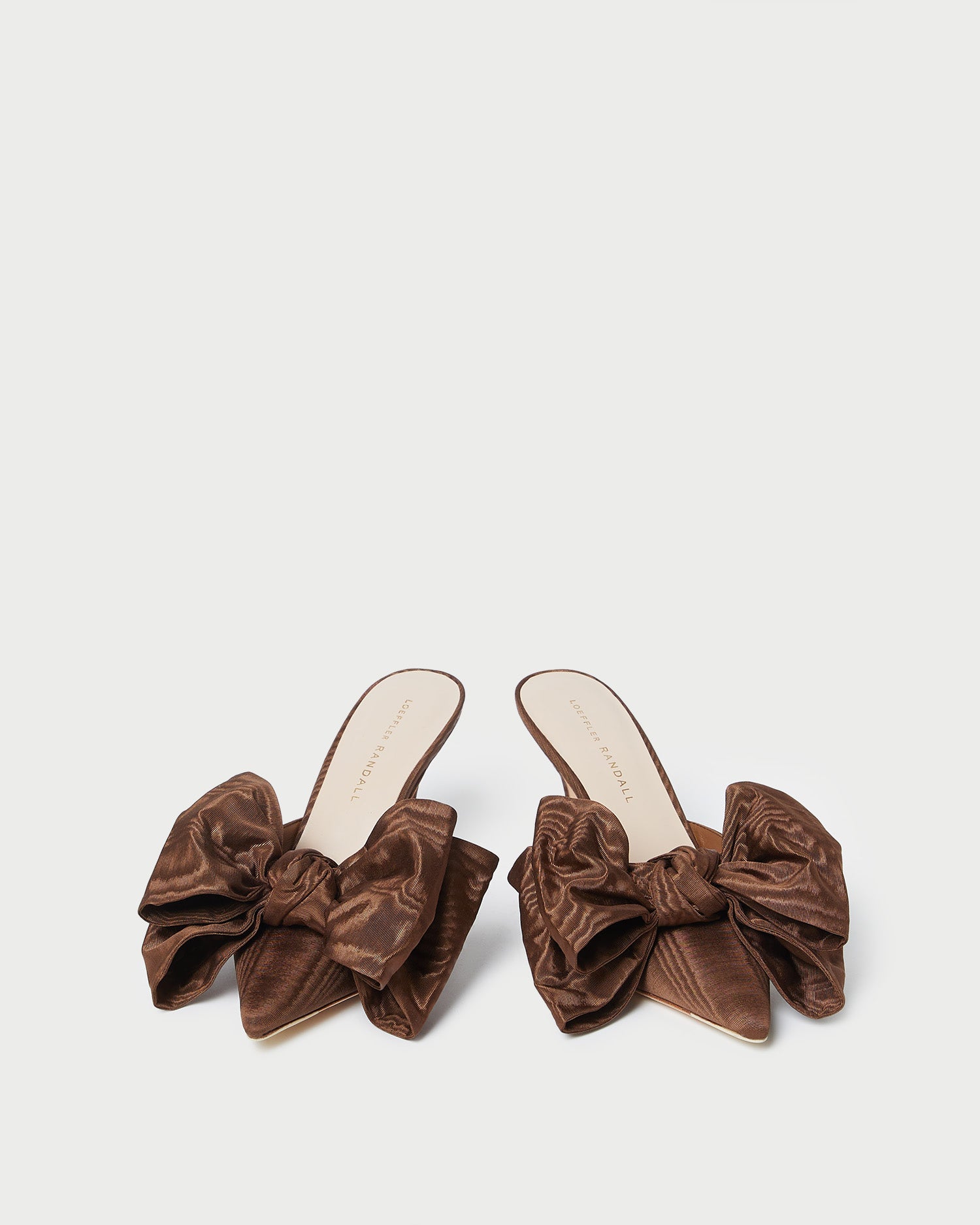 Margot Chocolate Moiré Bow Mule