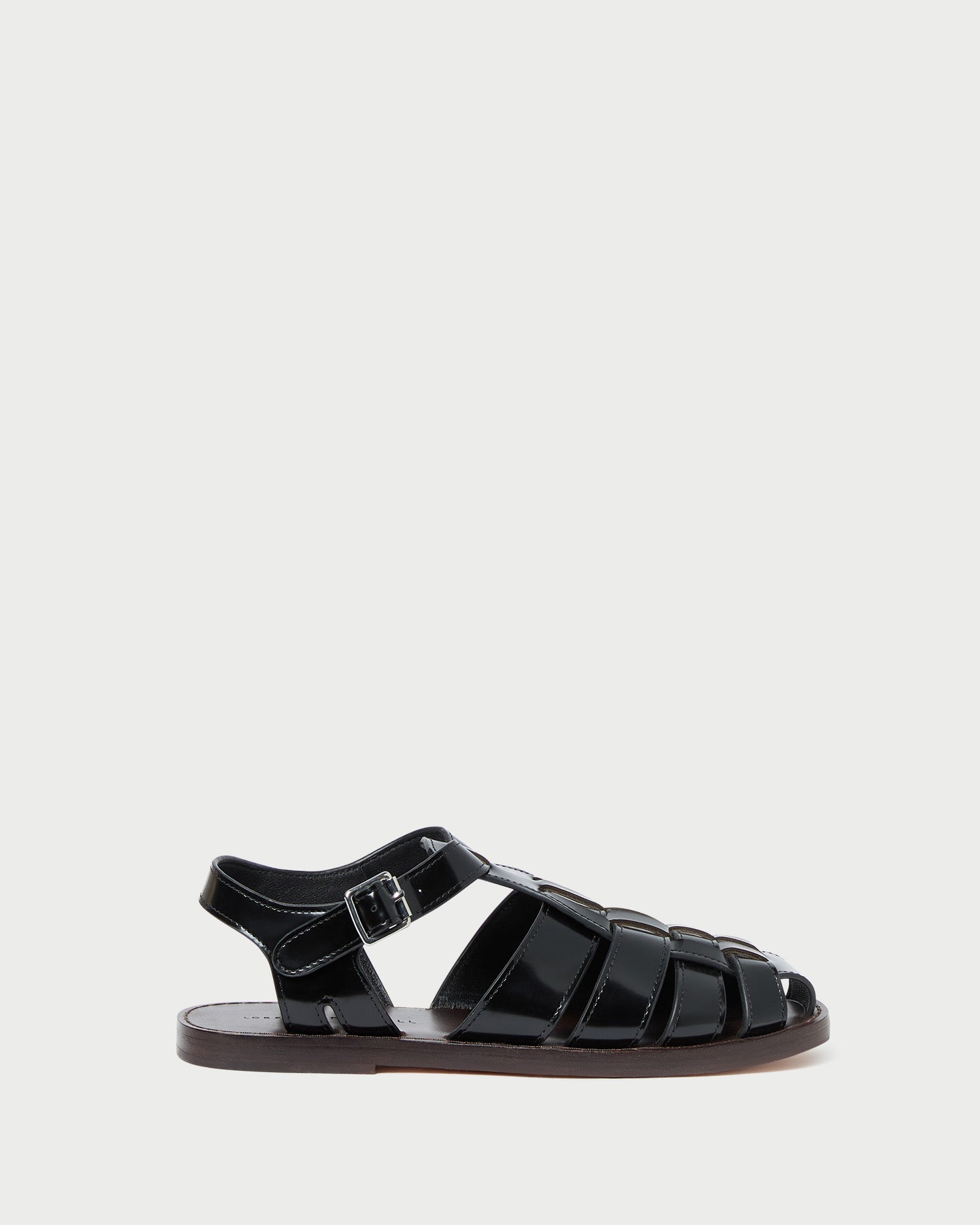 Max Black Leather Fisherman Sandal