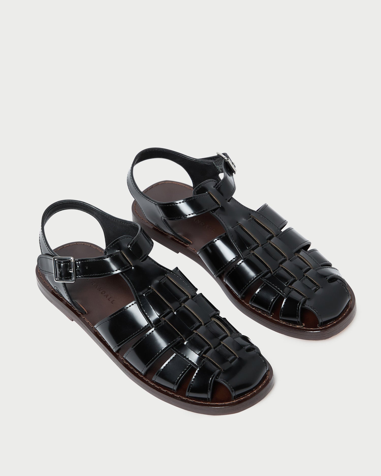 Max Black Leather Fisherman Sandal