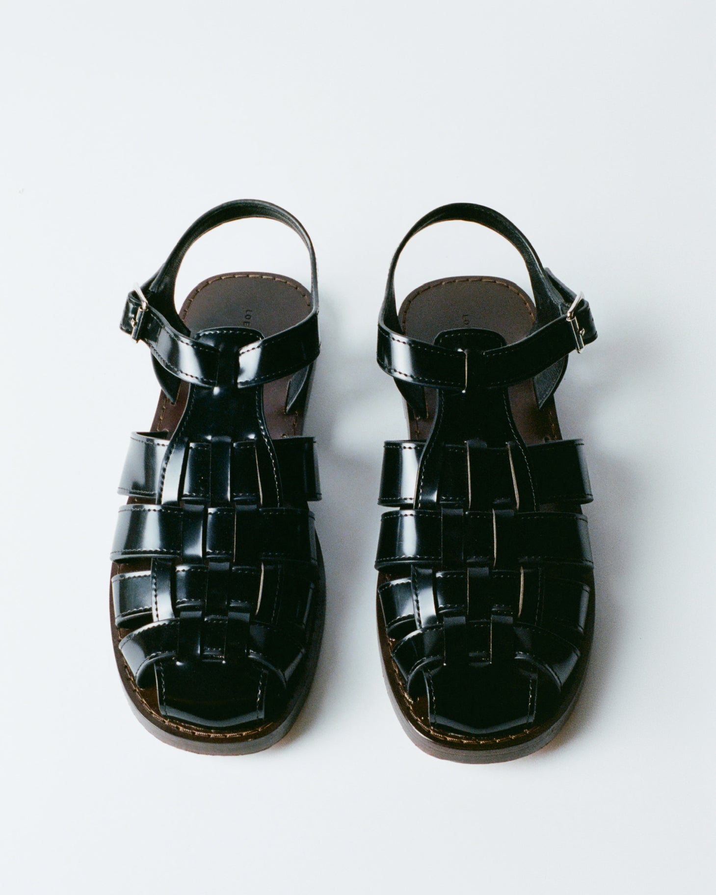 Max Black Leather Fisherman Sandal