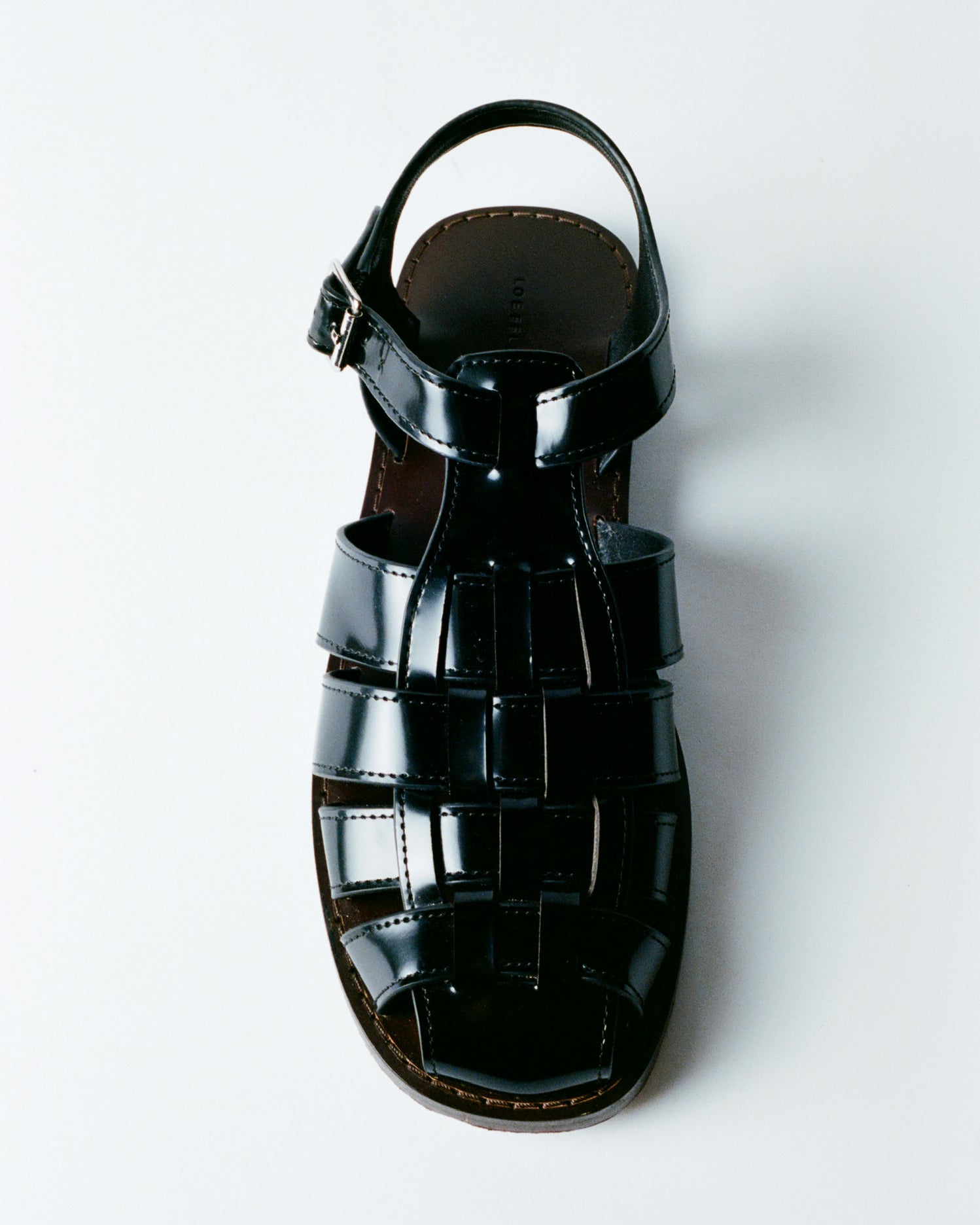Max Black Leather Fisherman Sandal