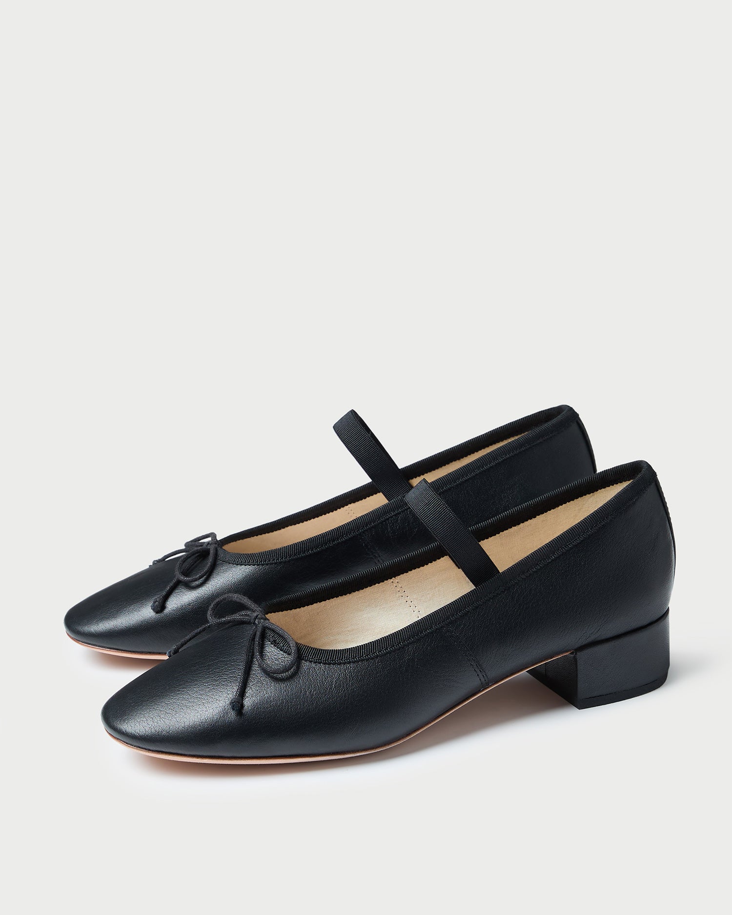 Odile Black Leather Ballet Pump