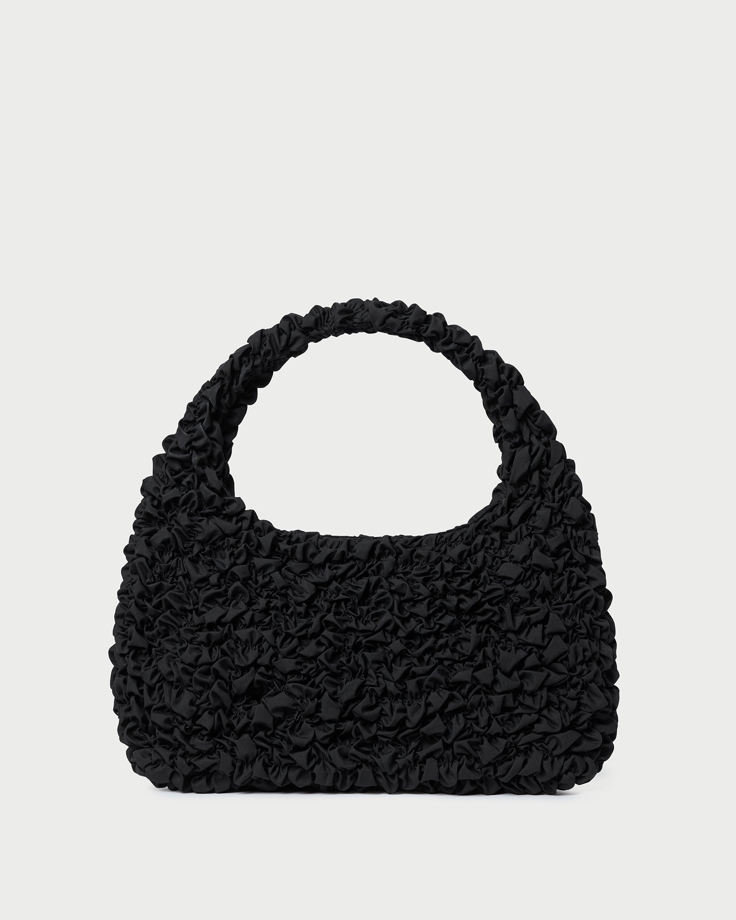 Sofia Black Smocked Hobo Bag
