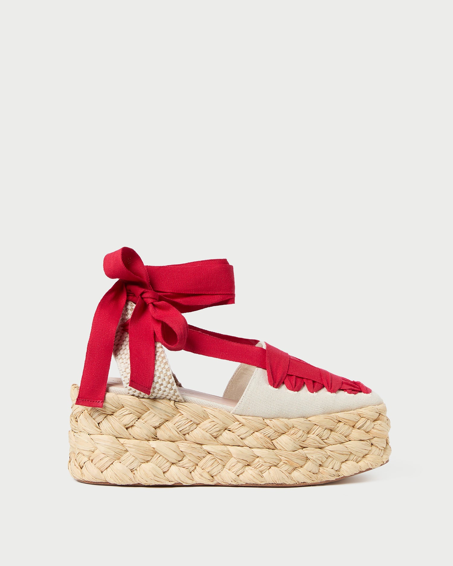 Mason Natural/Red Platform Espadrille
