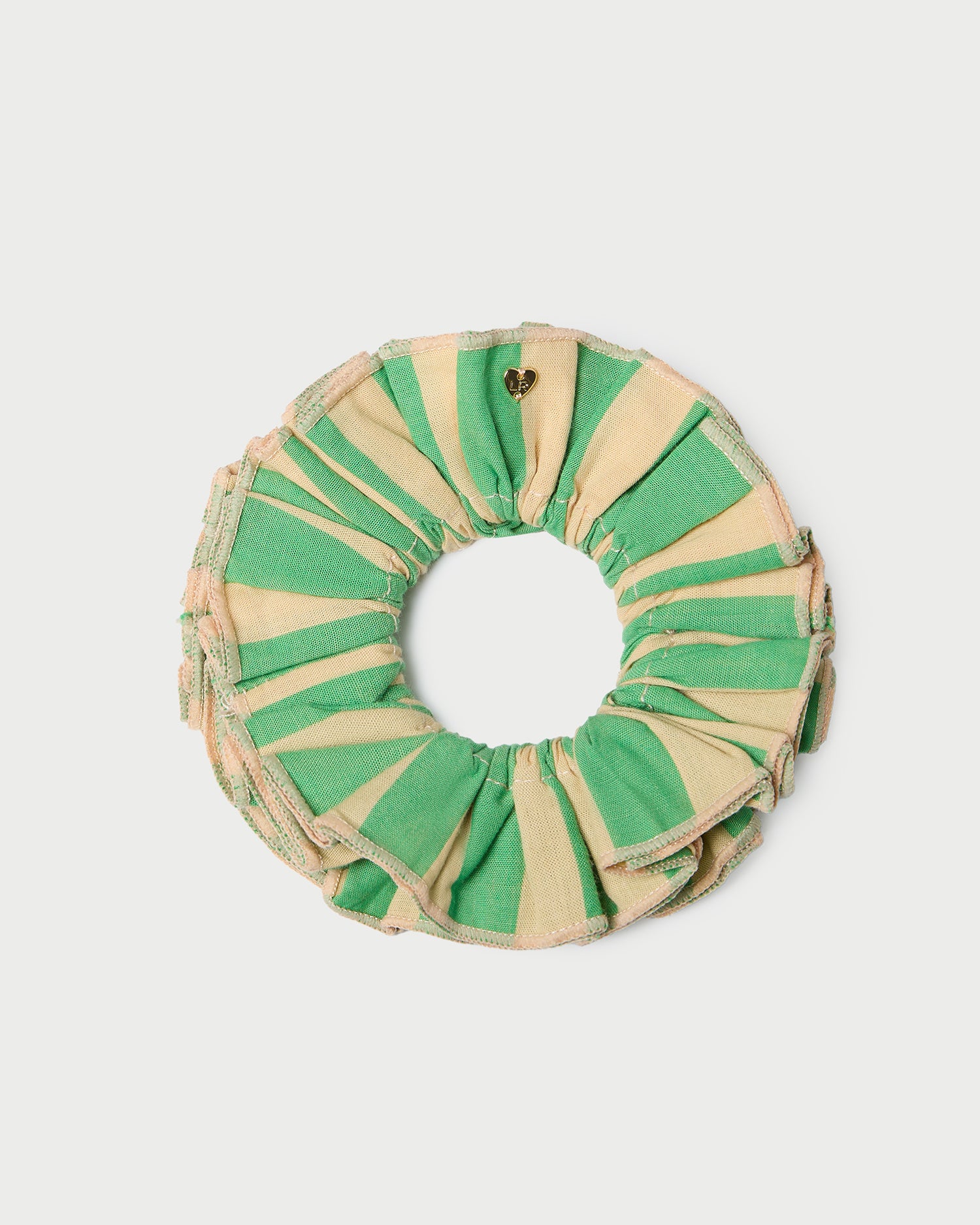 Felice Green/Tan Layered Scrunchie