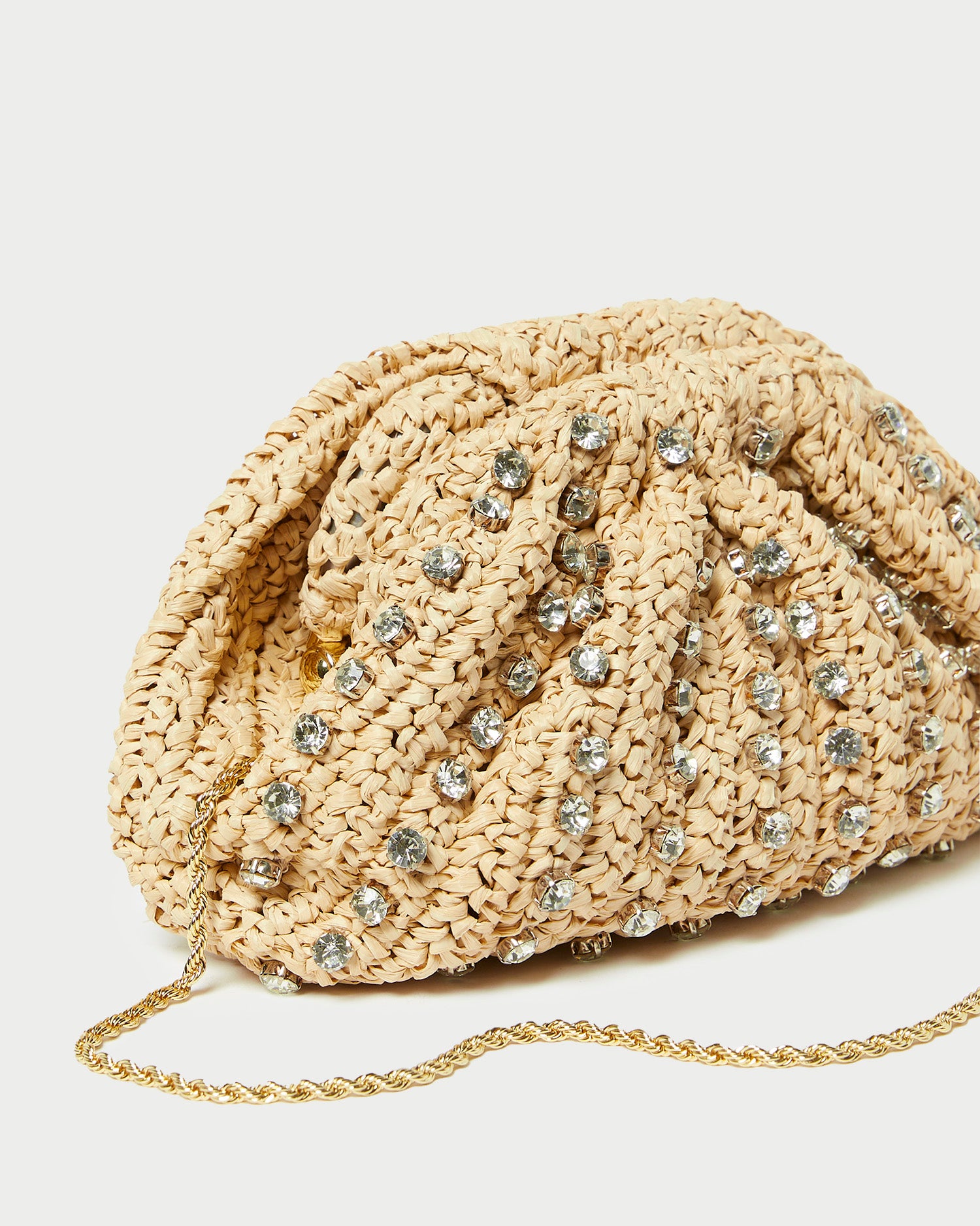 Bailey Natural/Crystal Dome Clutch