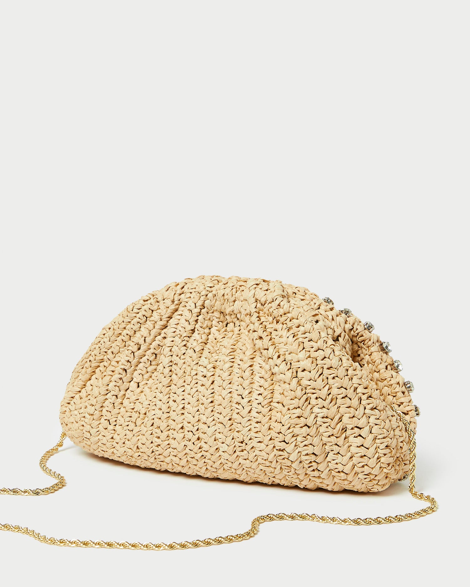 Bailey Natural/Crystal Dome Clutch
