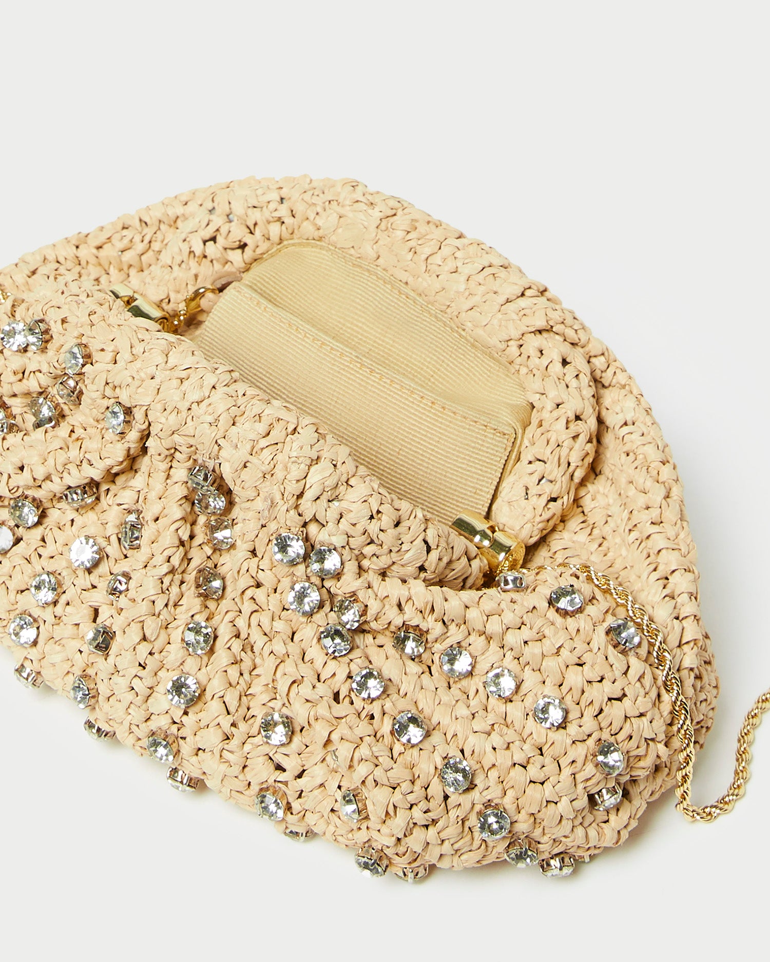Bailey Natural/Crystal Dome Clutch