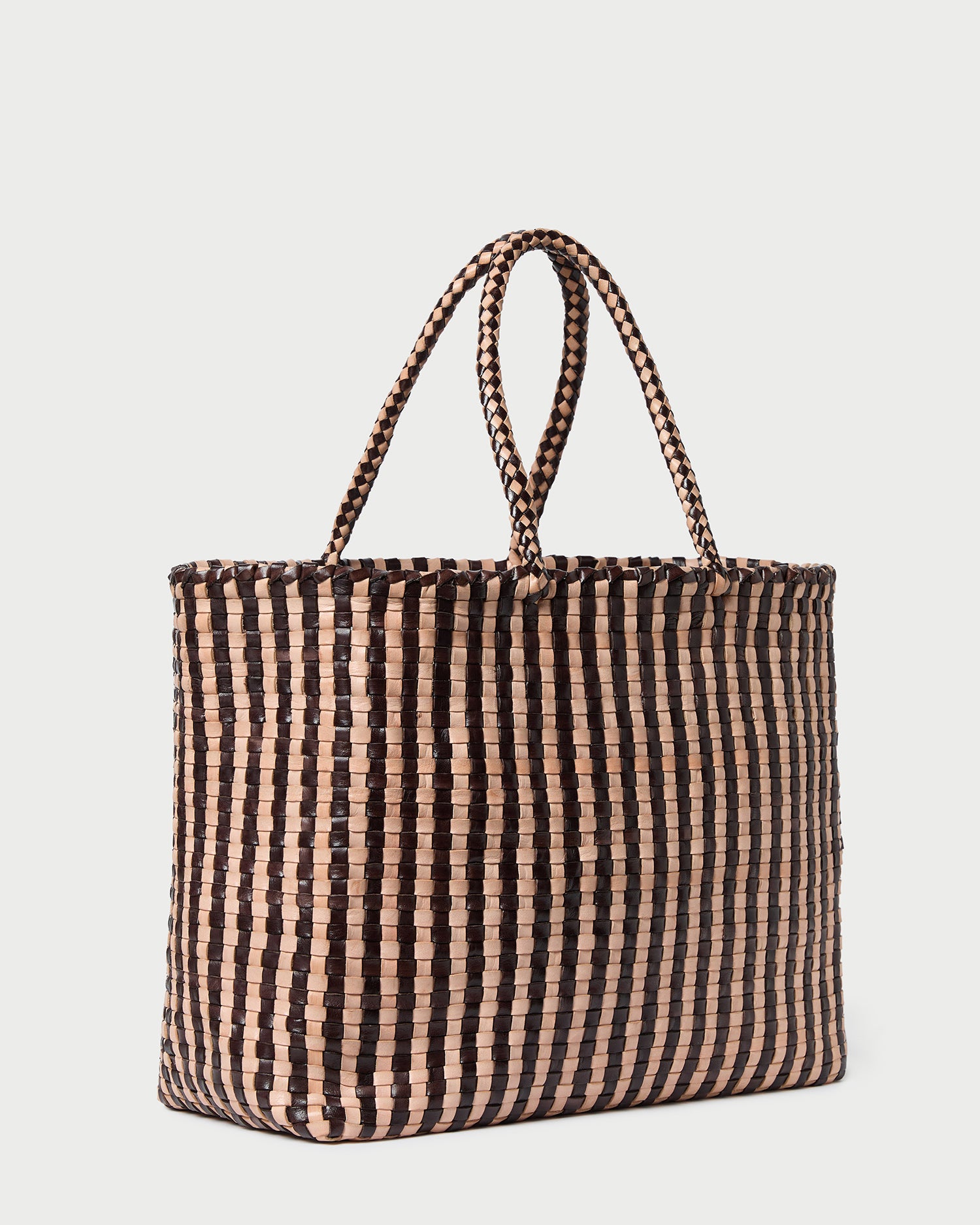 Klara Chocolate/Sand Woven Tote
