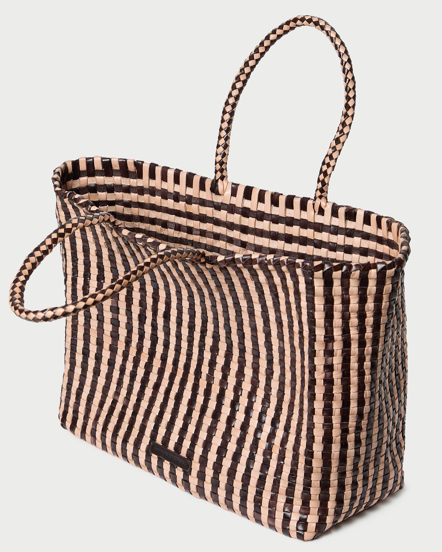 Klara Chocolate/Sand Woven Tote