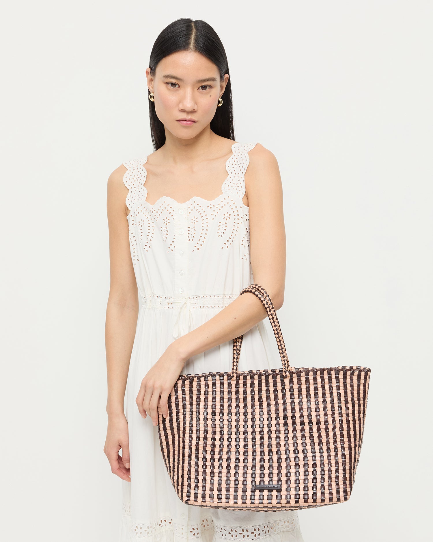 Klara Chocolate/Sand Woven Tote