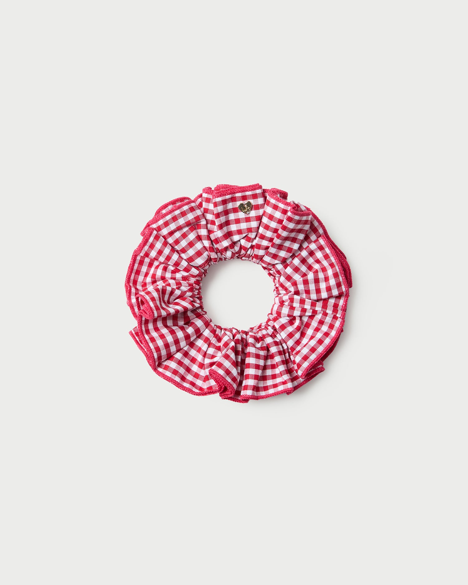 Felice Red Gingham Layered Scrunchie