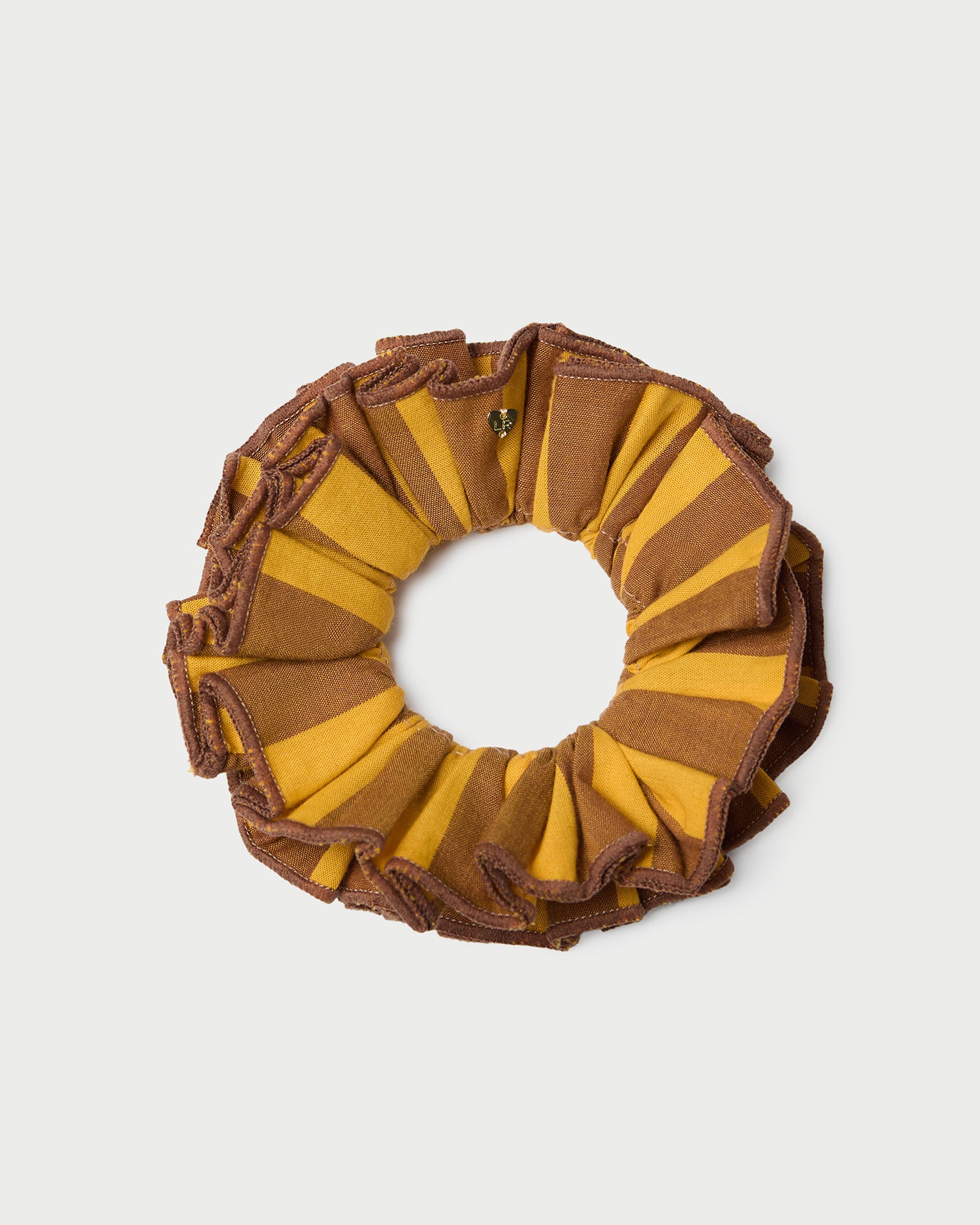 Felice Yellow/Brown Layered Scrunchie