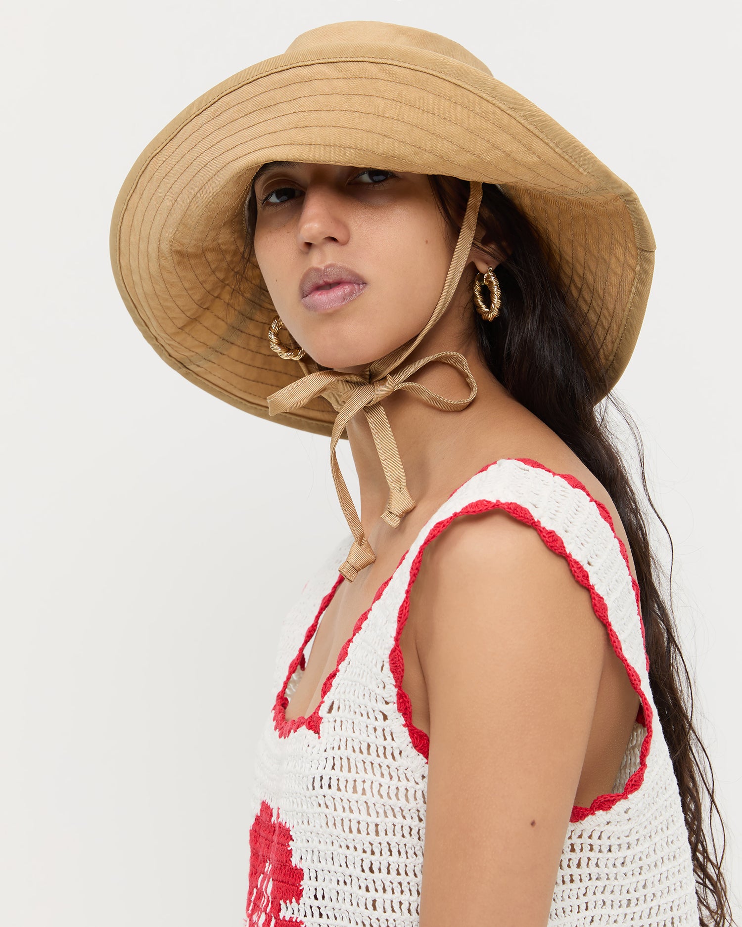 Hannah Parchment Nylon Bucket Hat