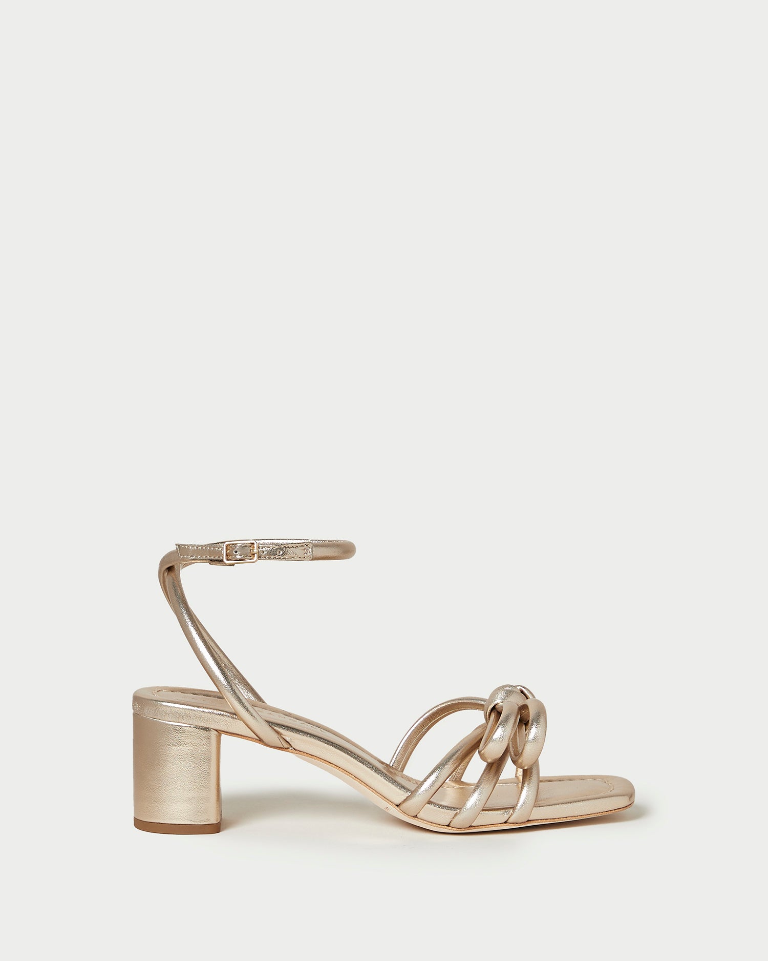 Mikel Champagne Bow Mid-Heel Sandal