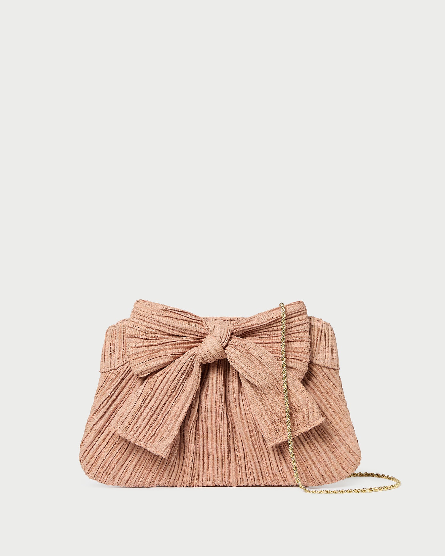 Rayne Blush Pleated Bow Clutch