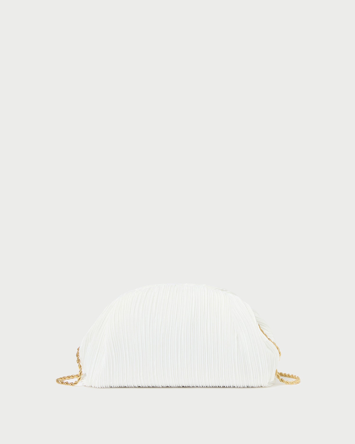 Bailey White Pleated Dome Clutch