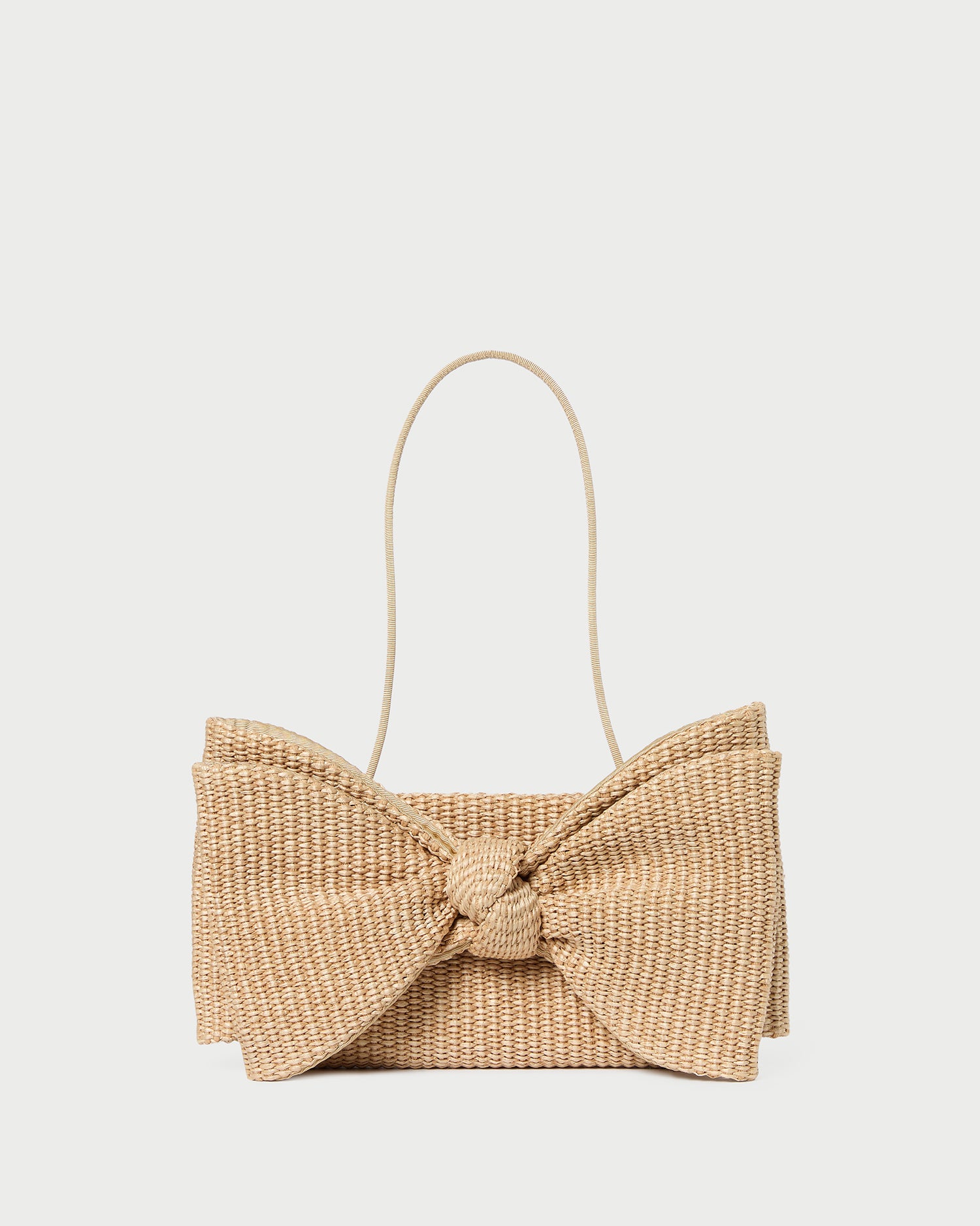 Valerie Natural Woven Bow Clutch