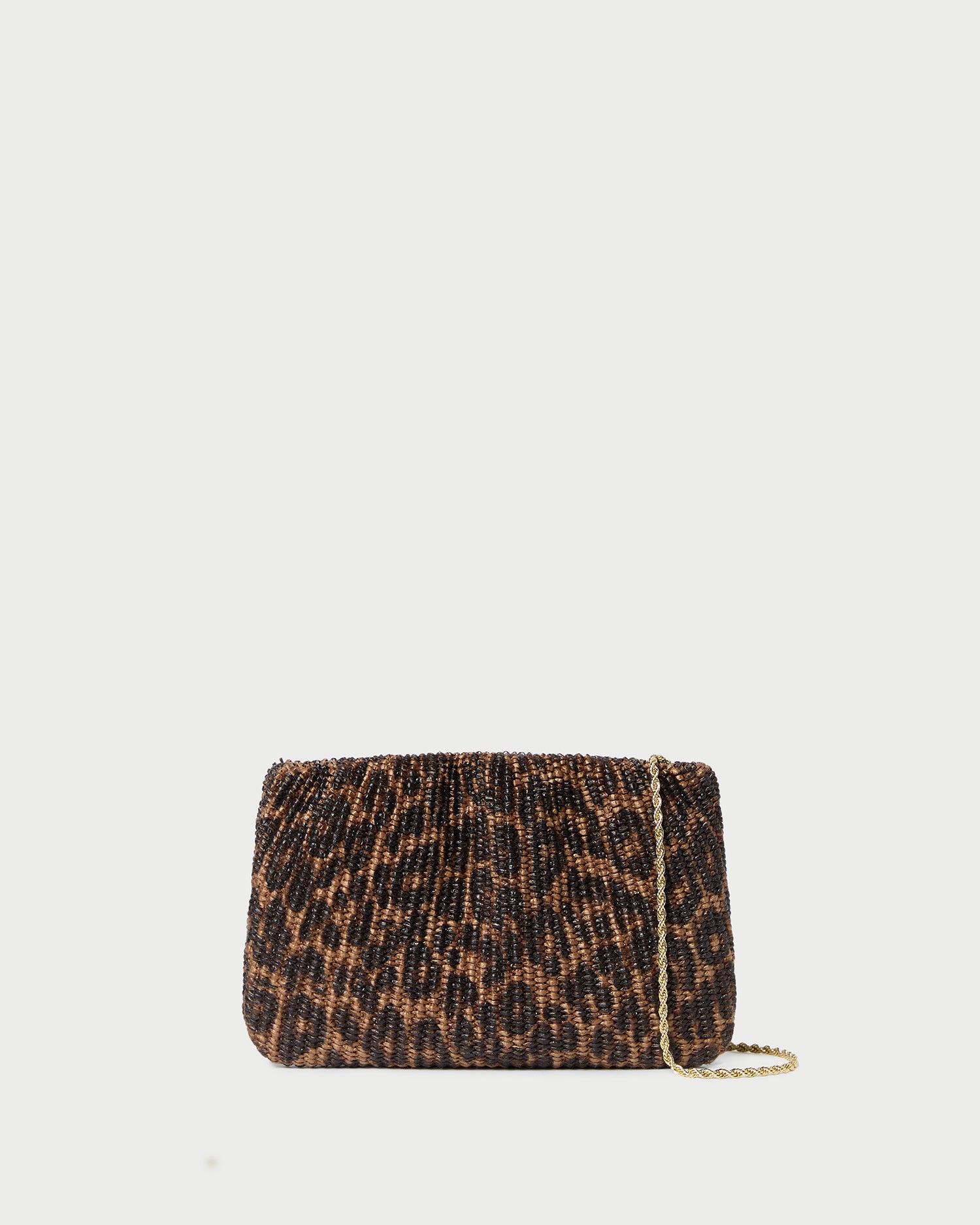 Serena Leopard Woven Clutch