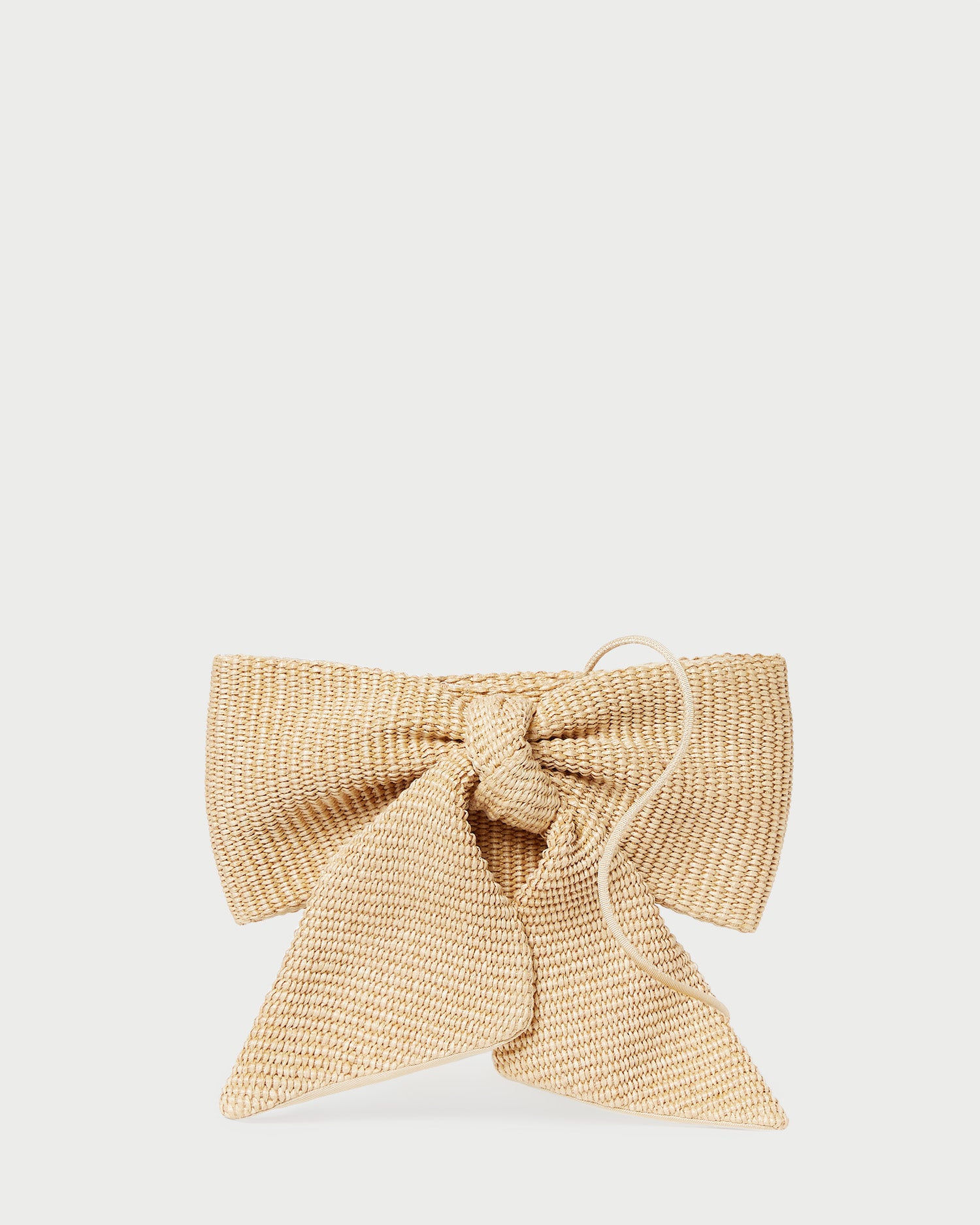 Violet Natural Straw Bow Crossbody