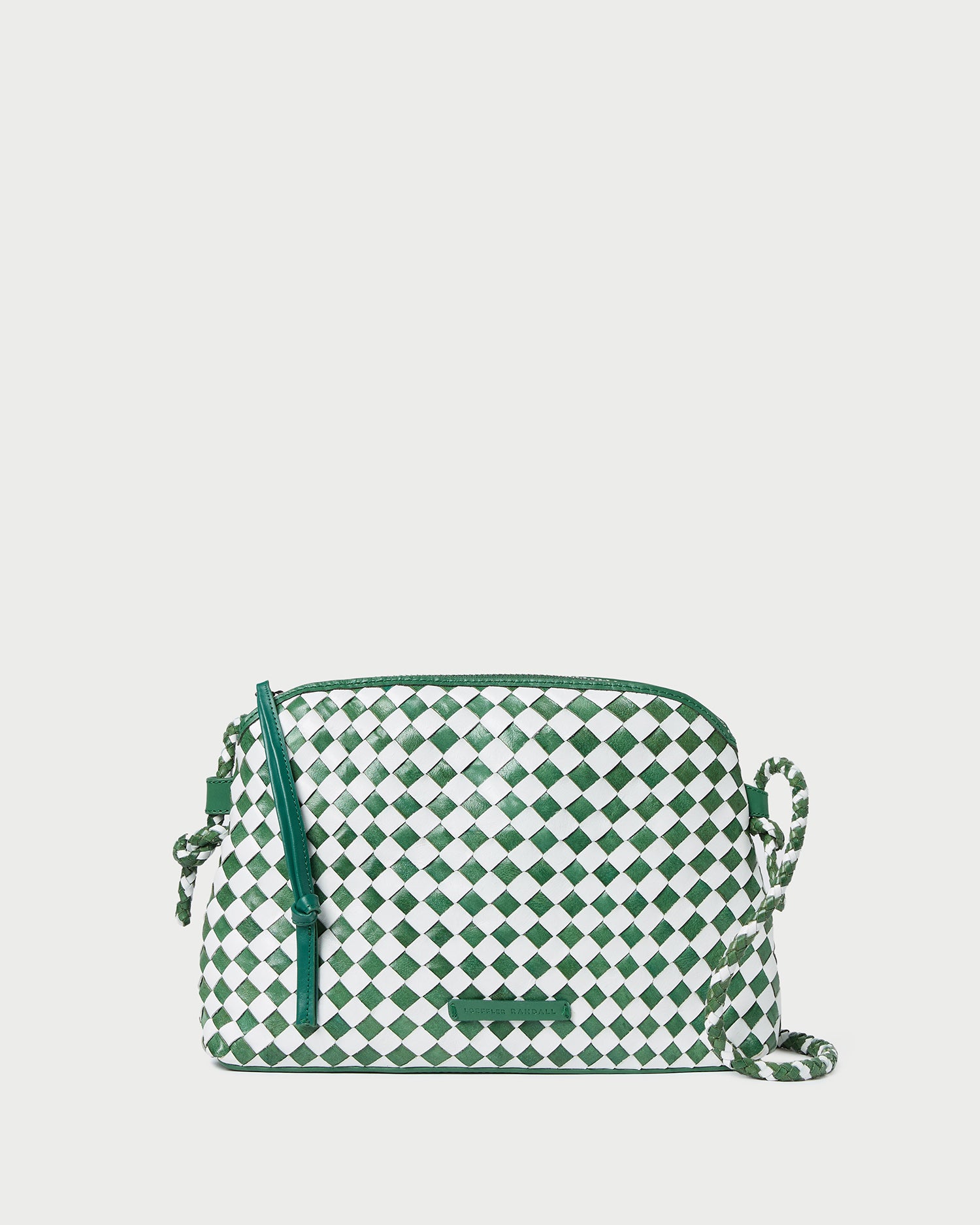 Mallory Emerald/White Woven Crossbody