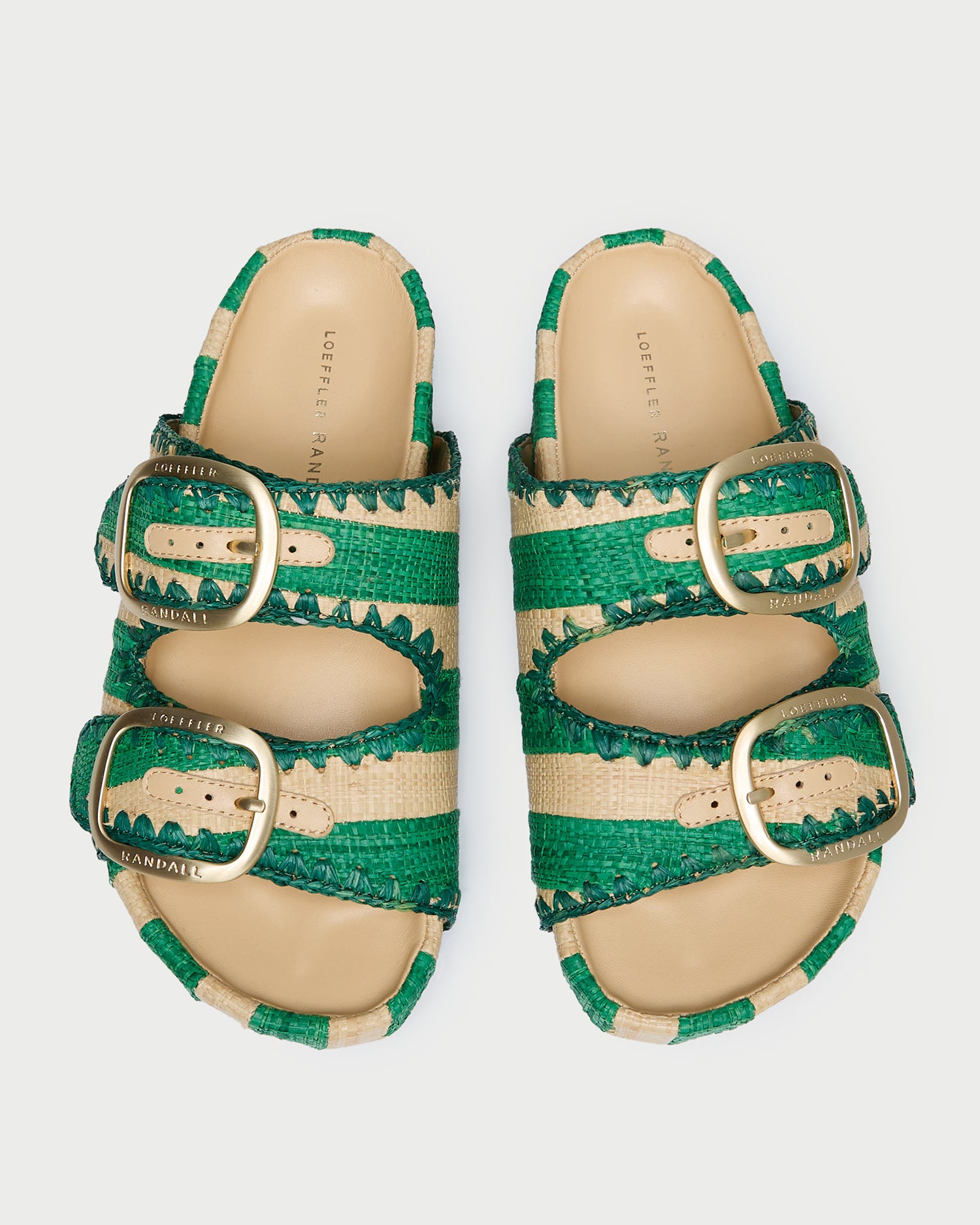 Theo Green/Natural Two-Band Sandal