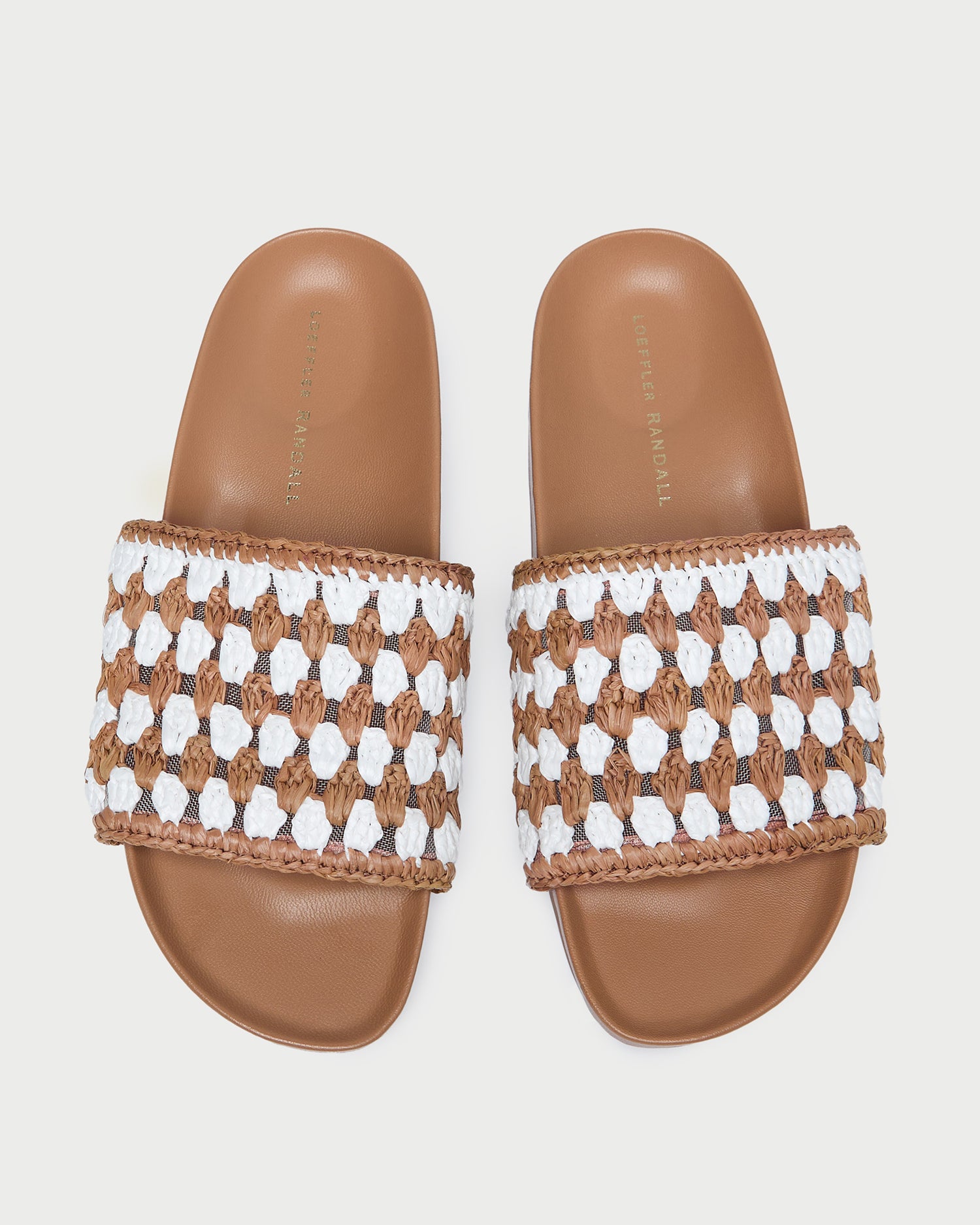 Henri Brown/White Crochet Sandal
