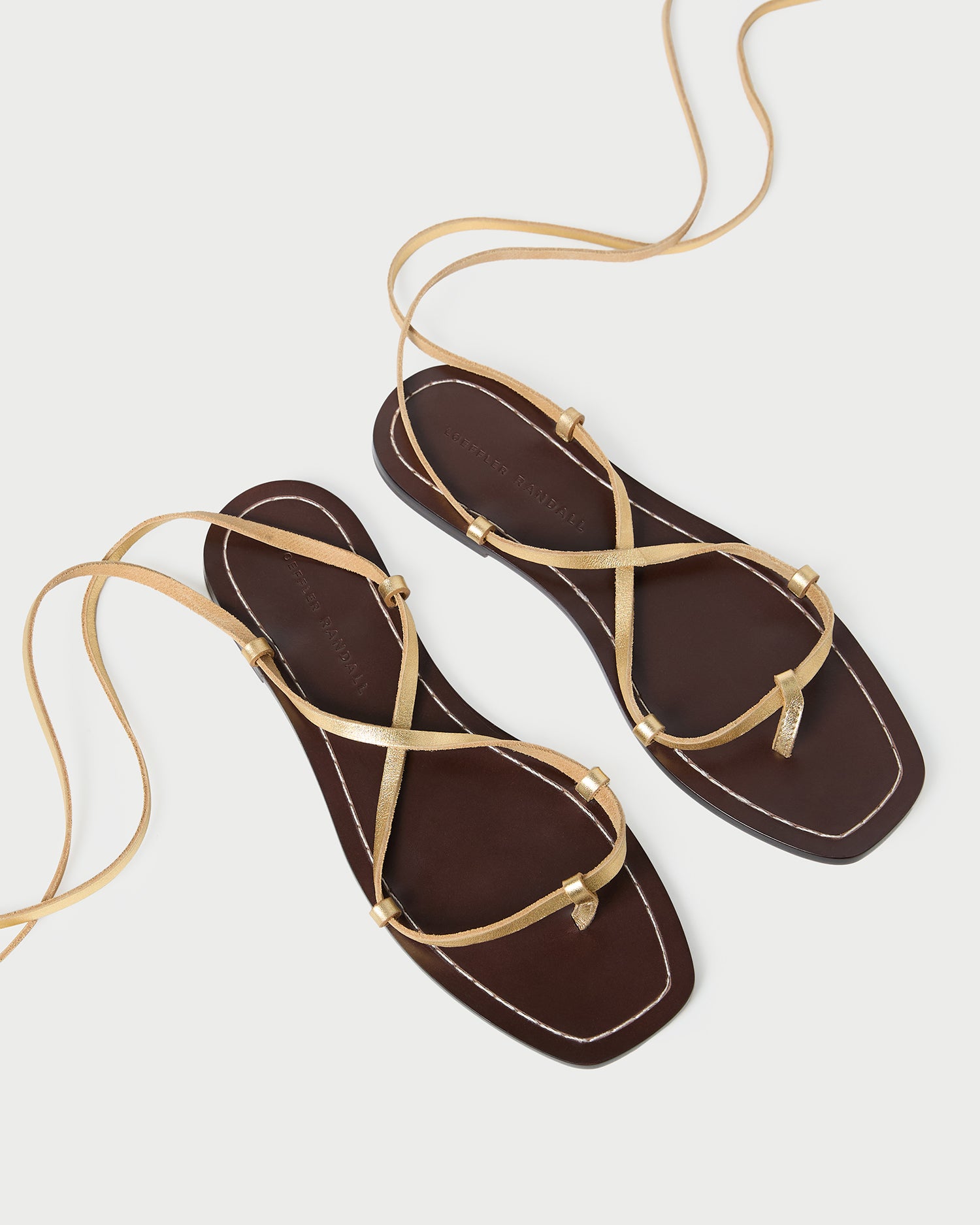 Lianna Gold/Espresso Lace-Up Sandal