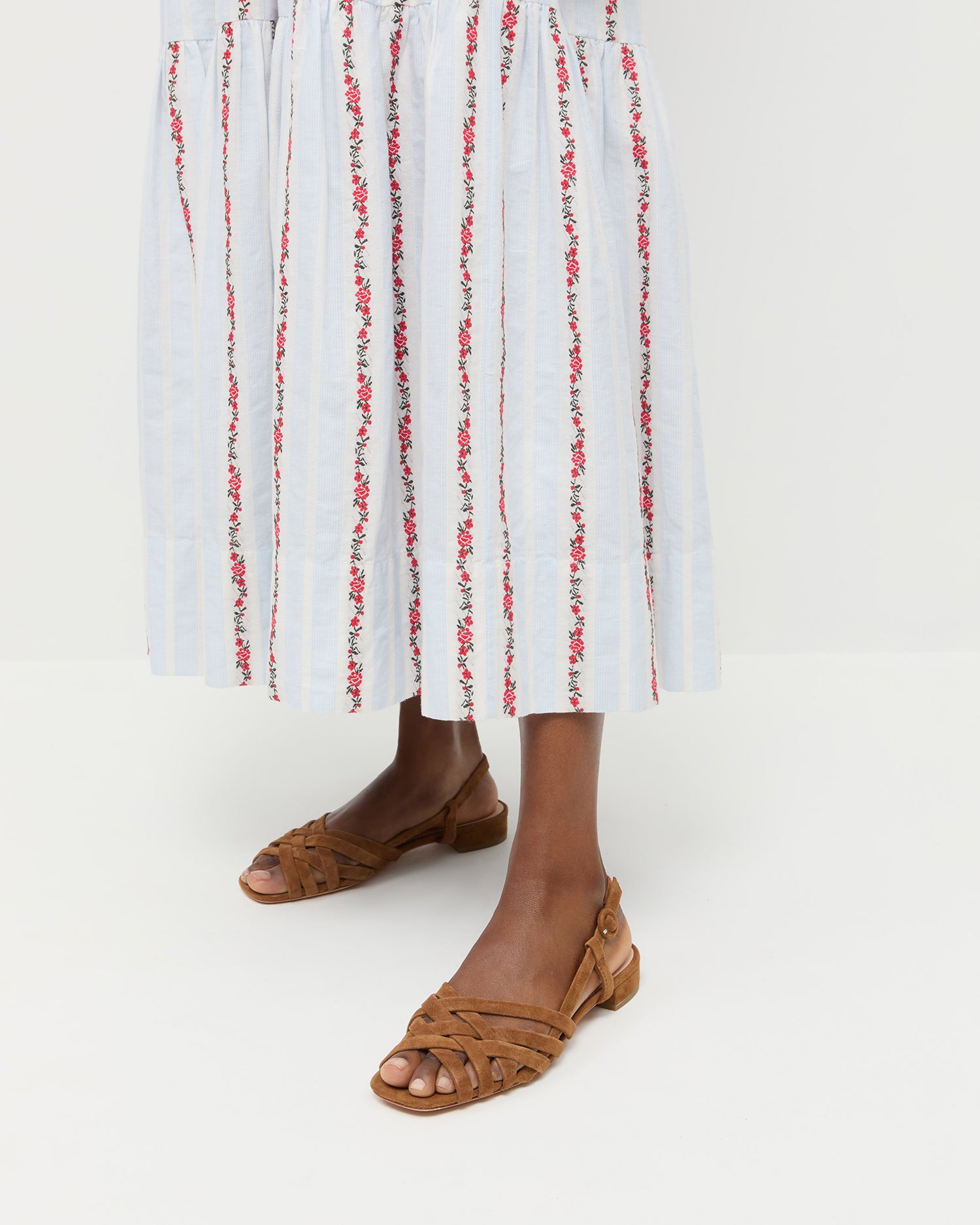 Shelly Cacao Suede Flat Sandal