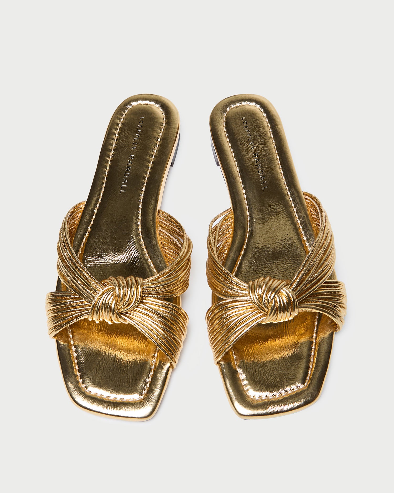 Flossie Champagne Leather Flat Sandal