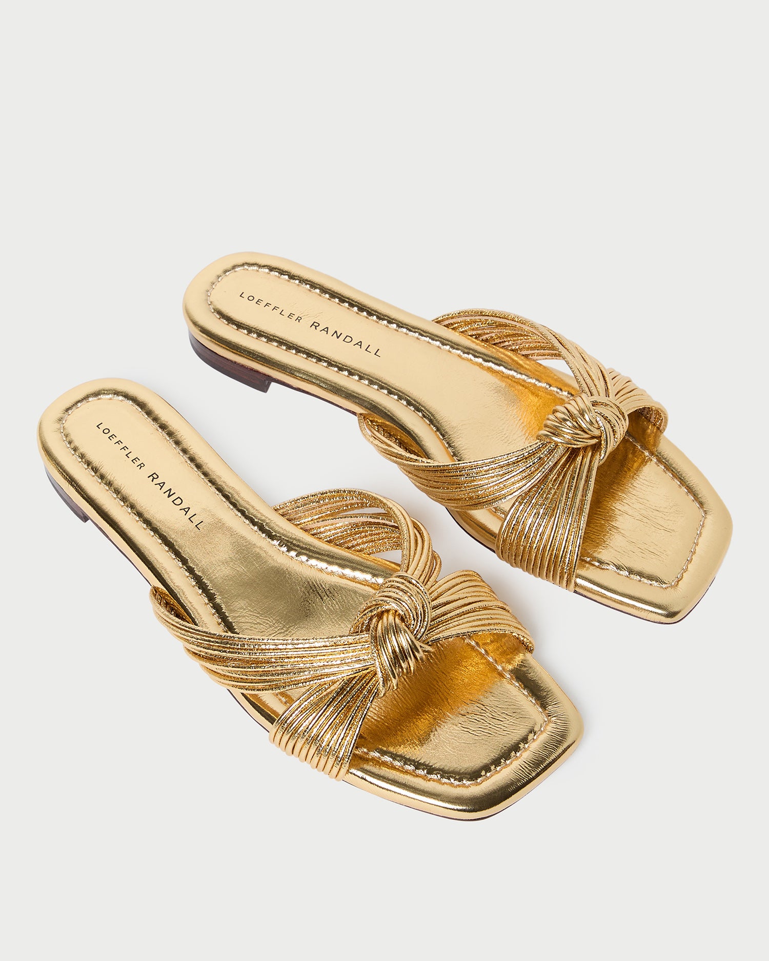 Flossie Champagne Leather Flat Sandal