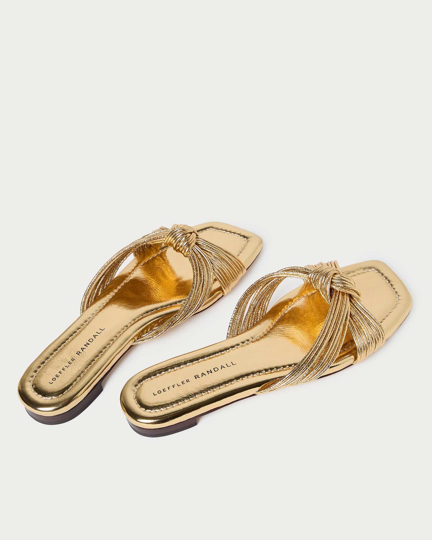 Flossie Champagne Leather Flat Sandal