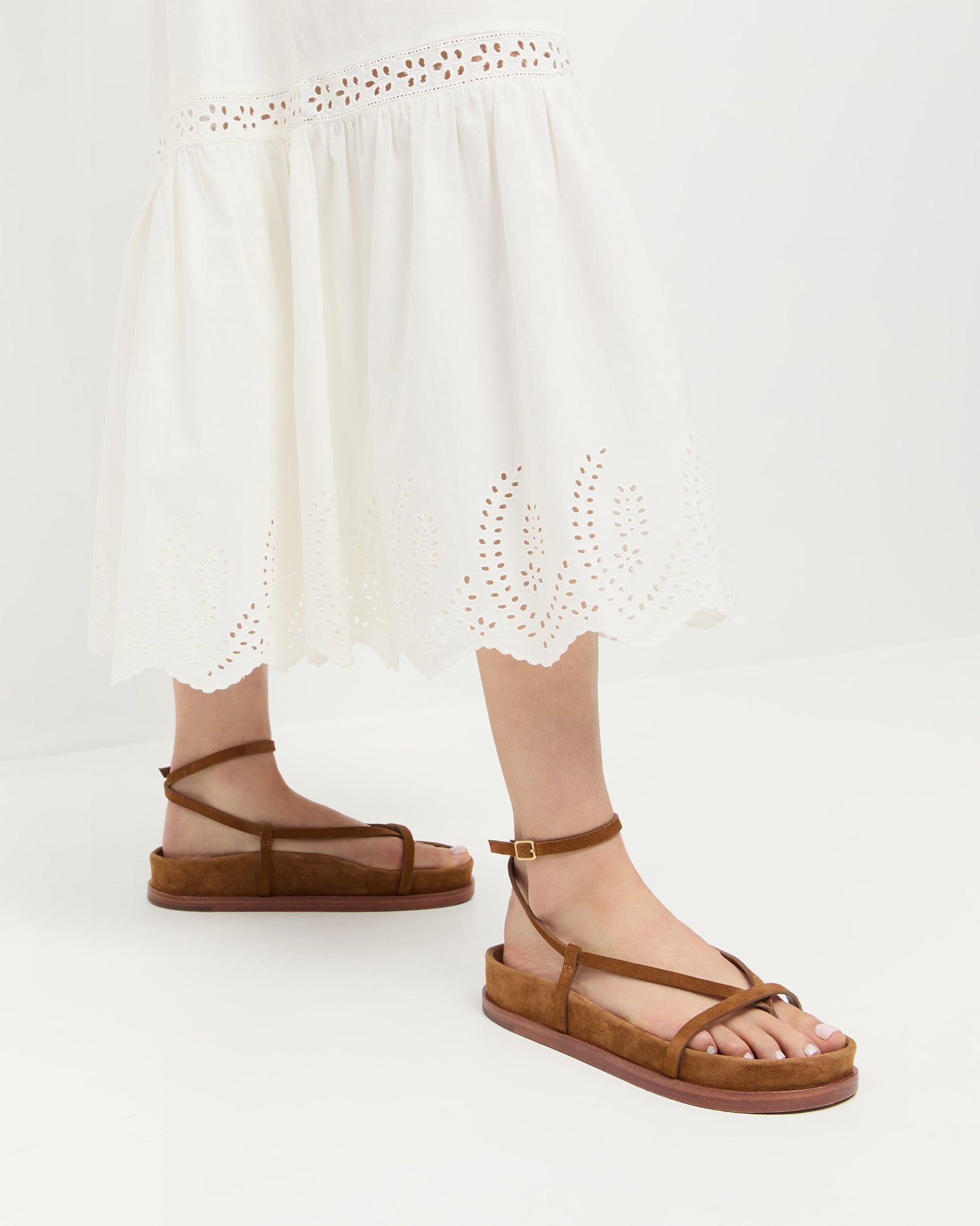 Sonny Cacao Suede Wrap Sandal