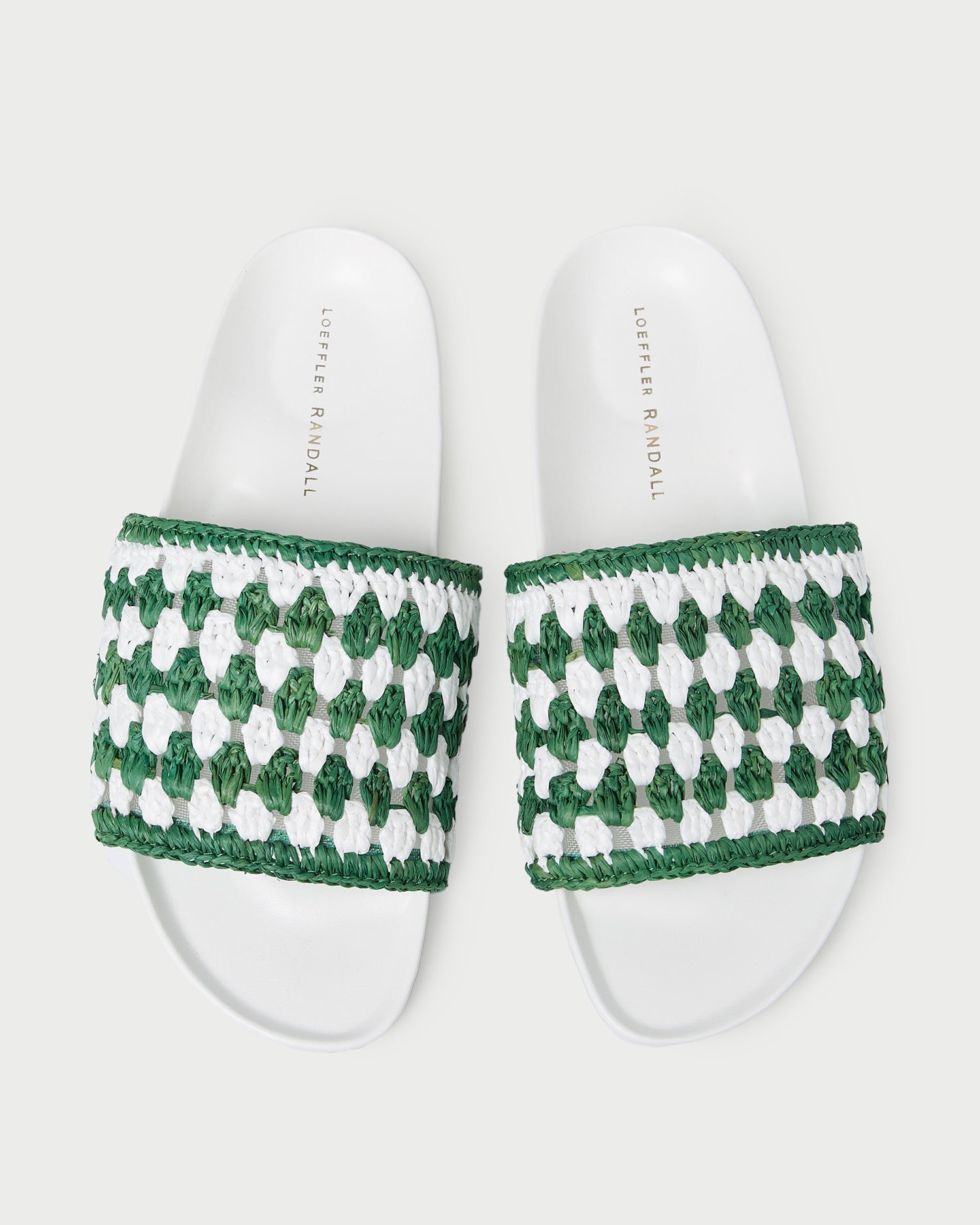 Henri Green/White Crochet Raffia Sandal