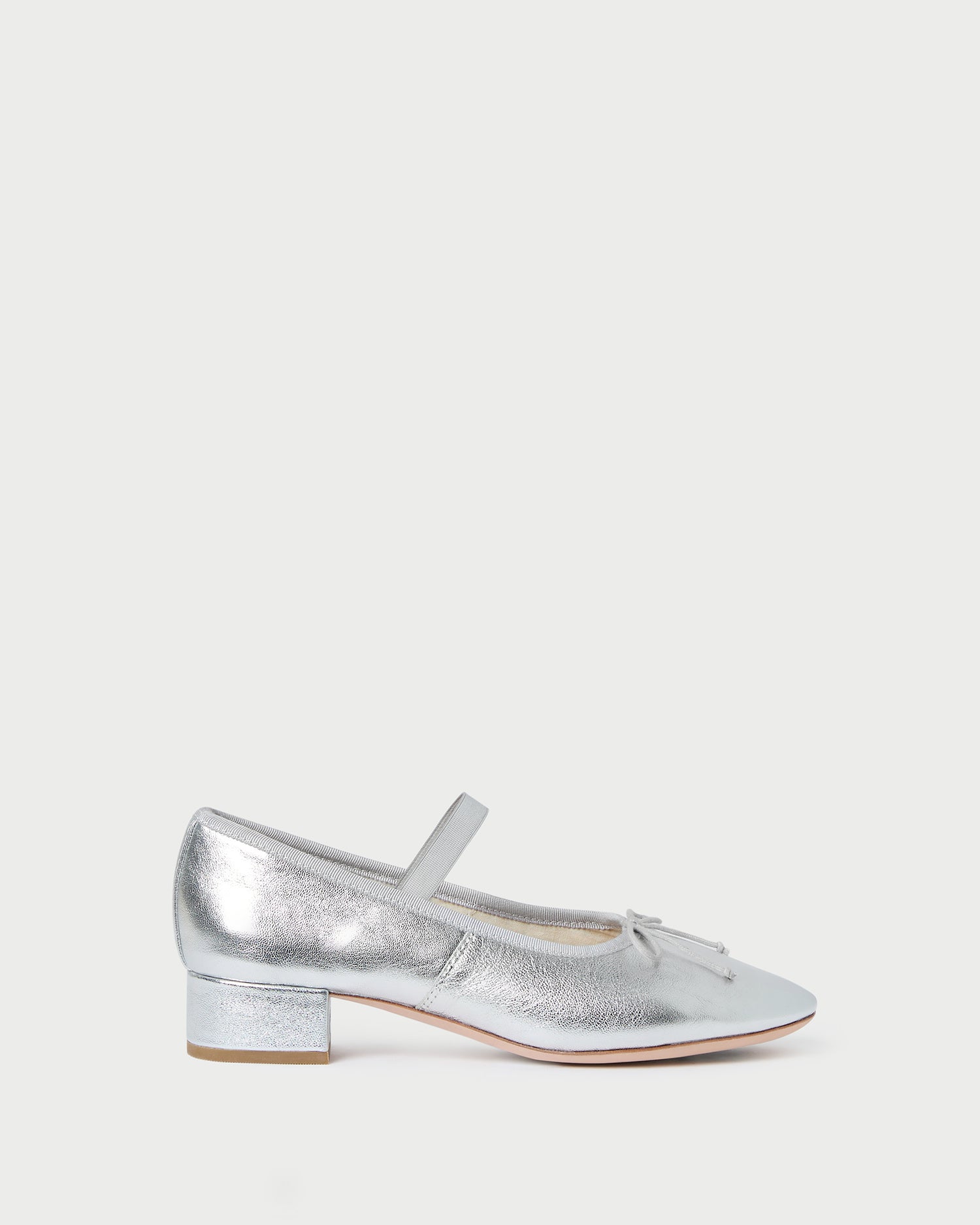 Odile Silver Leather Ballet Pump