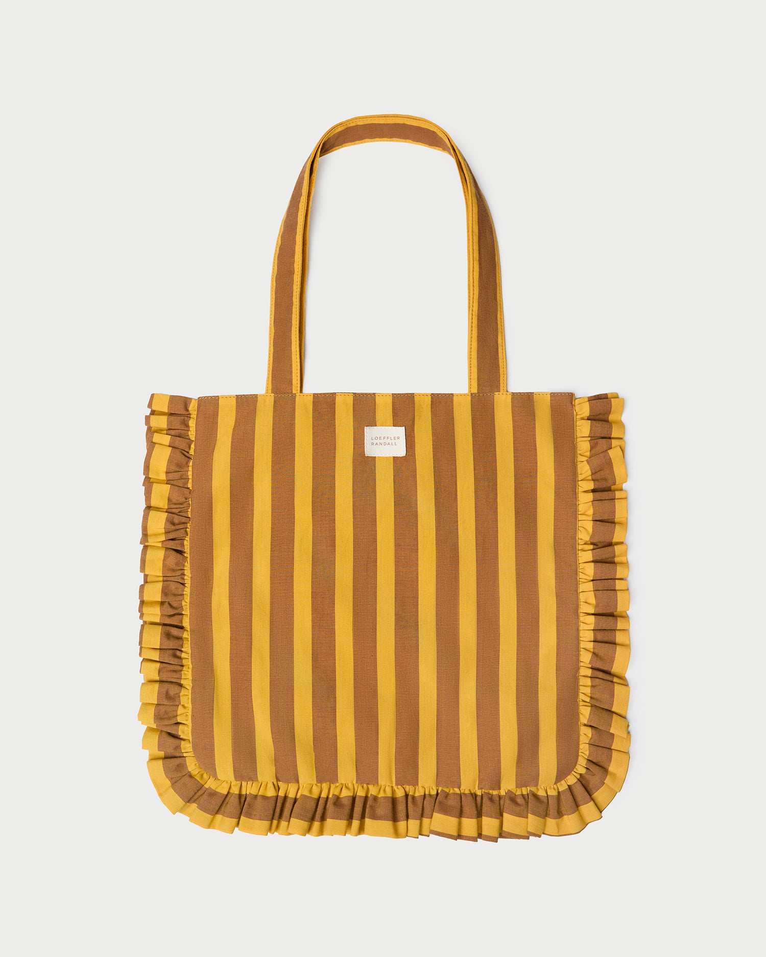 Justine Brown/Yellow Stripe Tote Bag