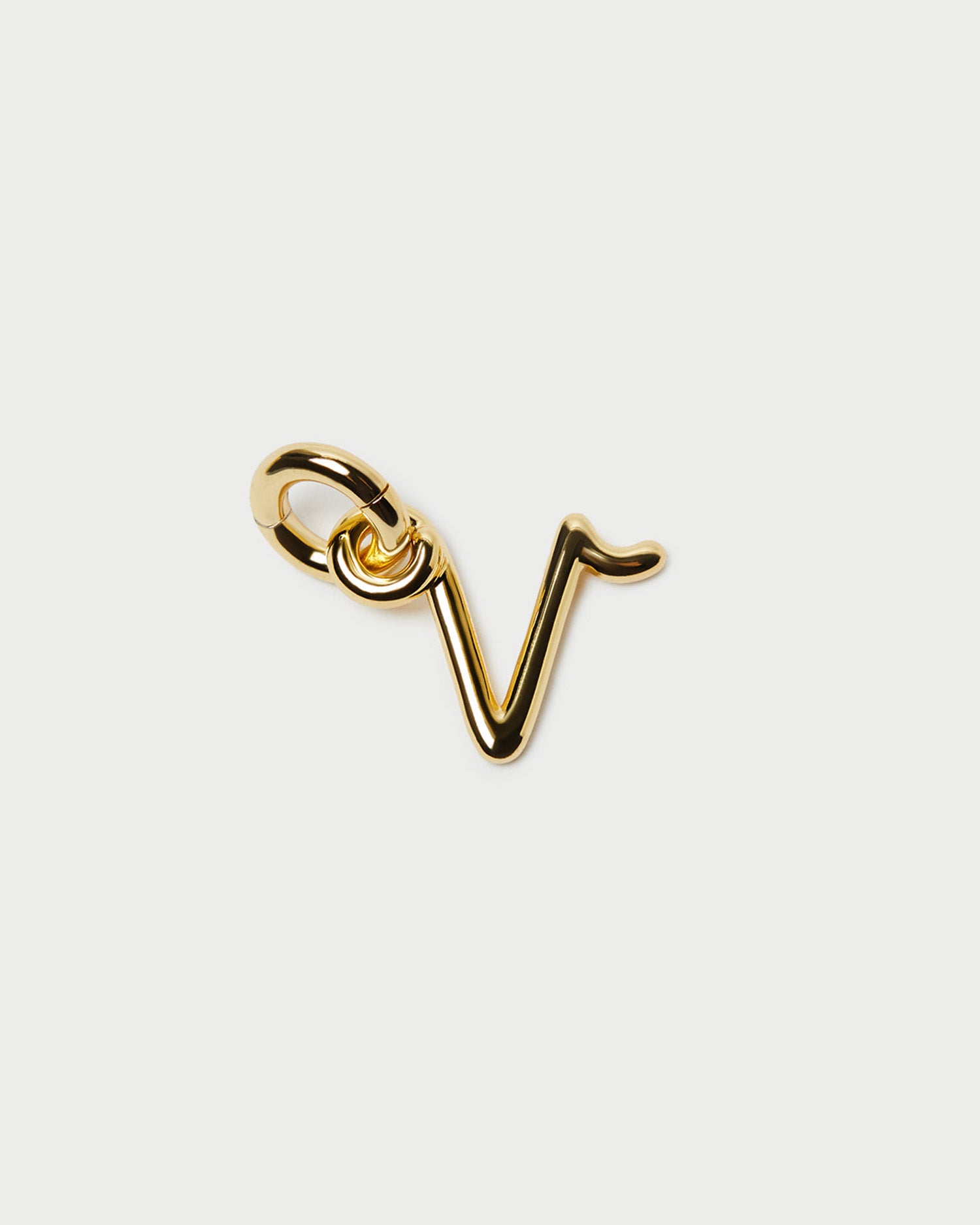 Small Gold Letter "V" Charm