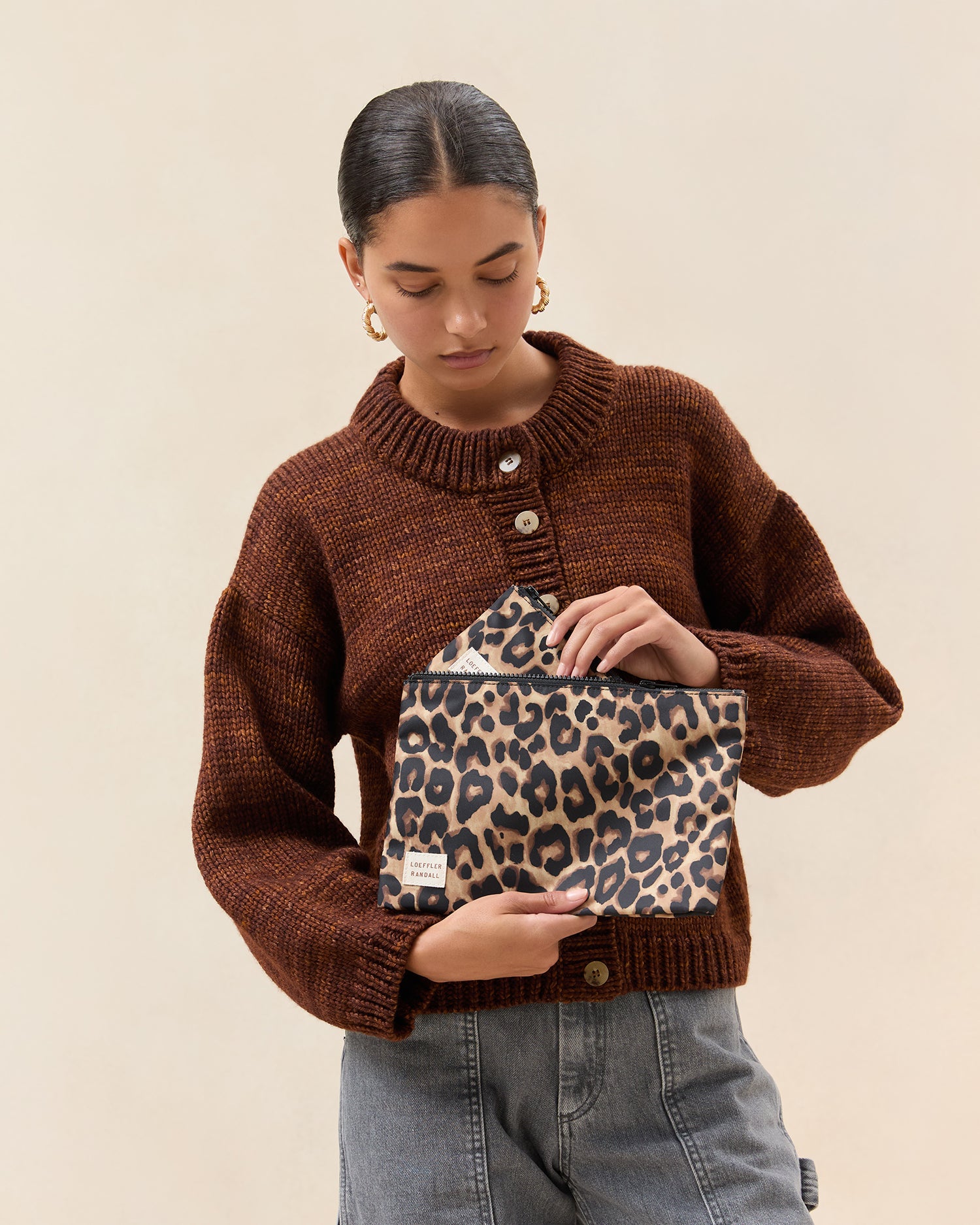 Tracy Leopard Pouch Set