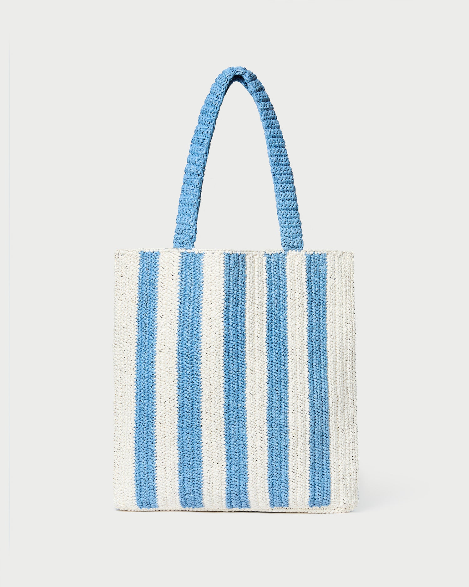 Orion Blue/White Raffia Tote