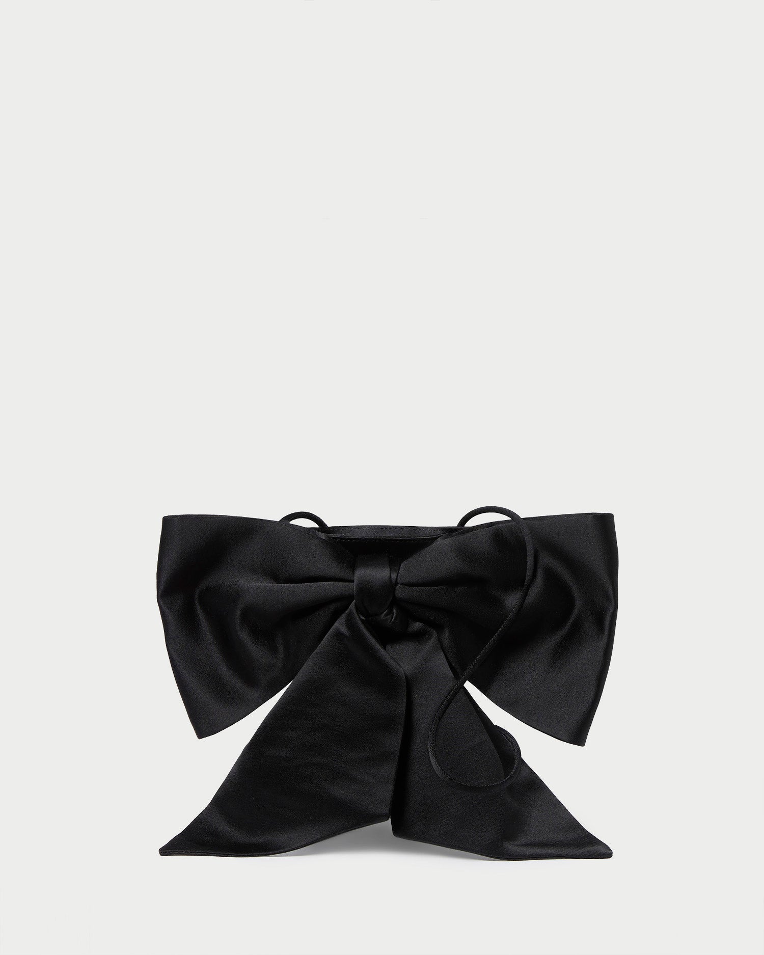 Violet Black Satin Bow Crossbody