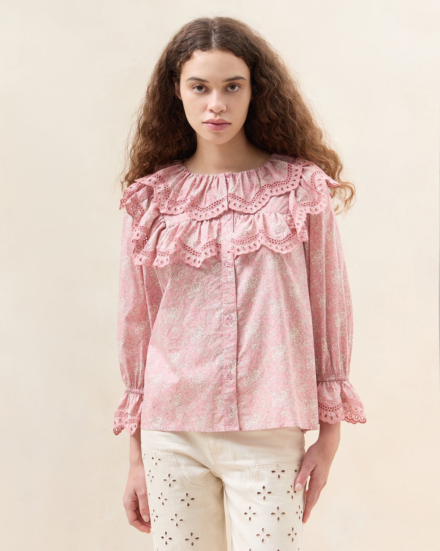 Alma Broderie Blouse