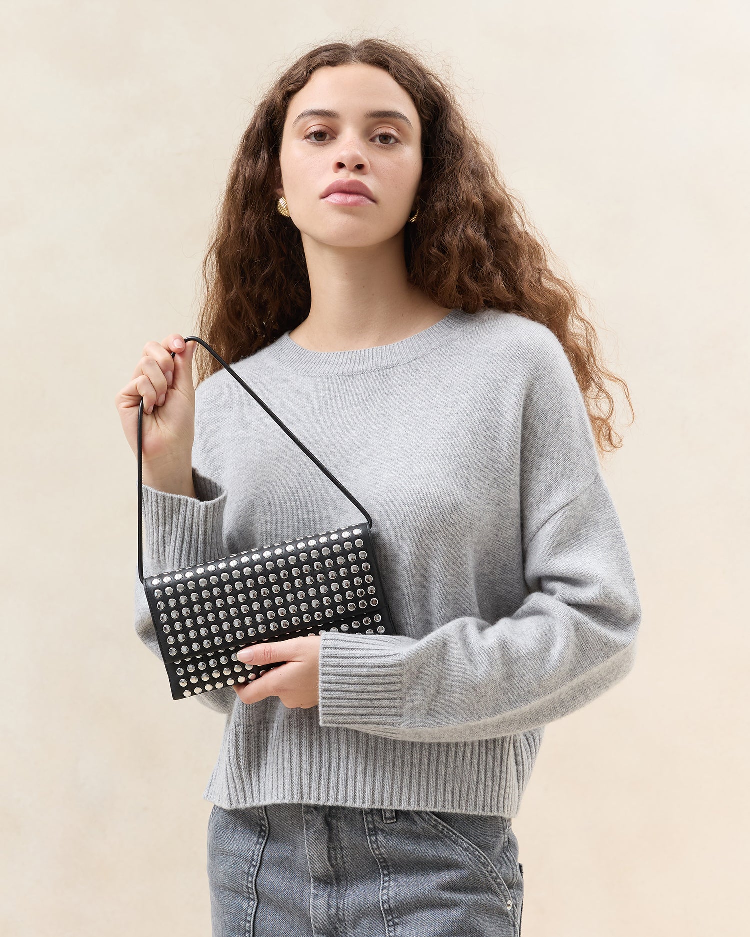 Charlee Black/Silver Shoulder Bag