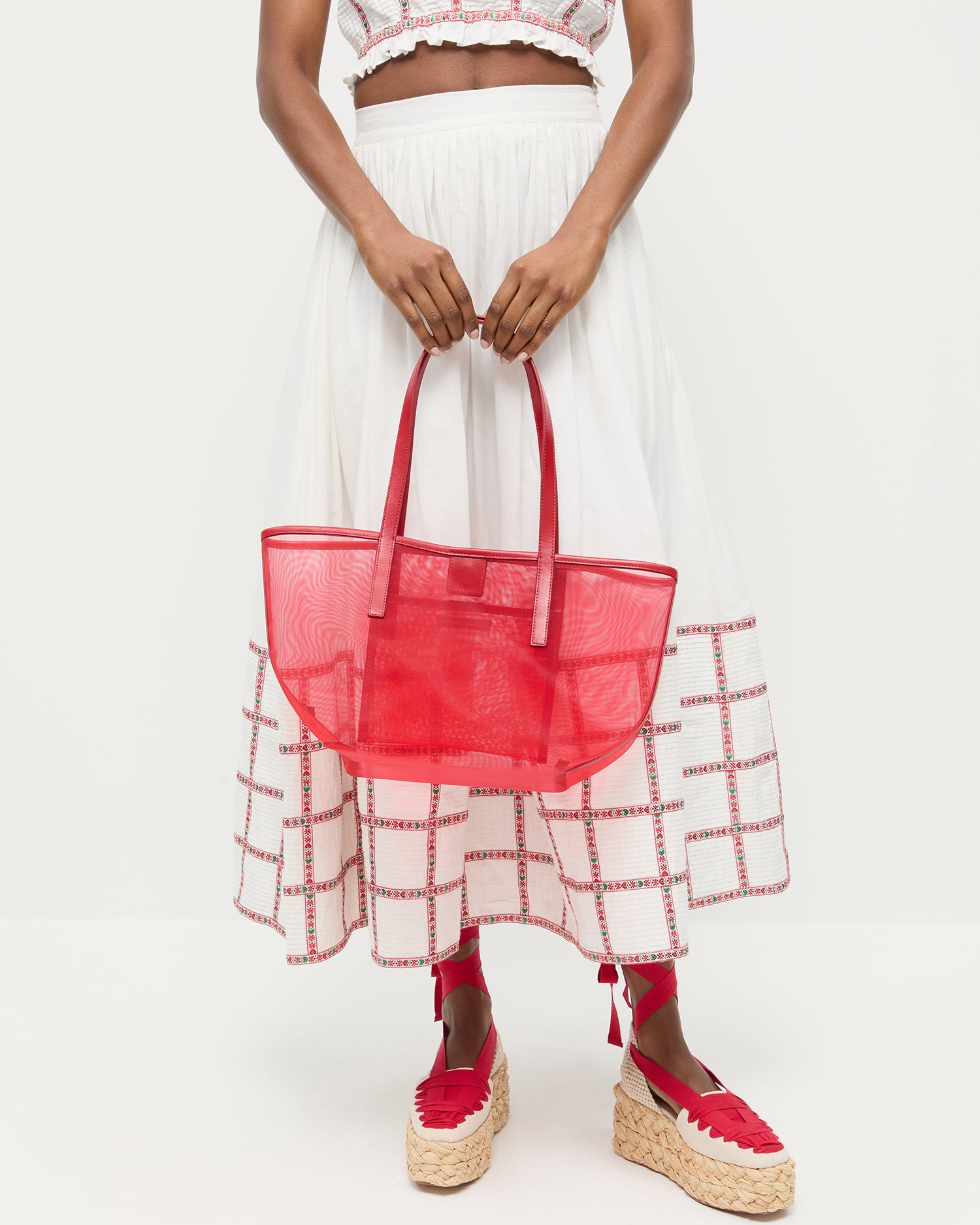 Easton Red Mesh Tote