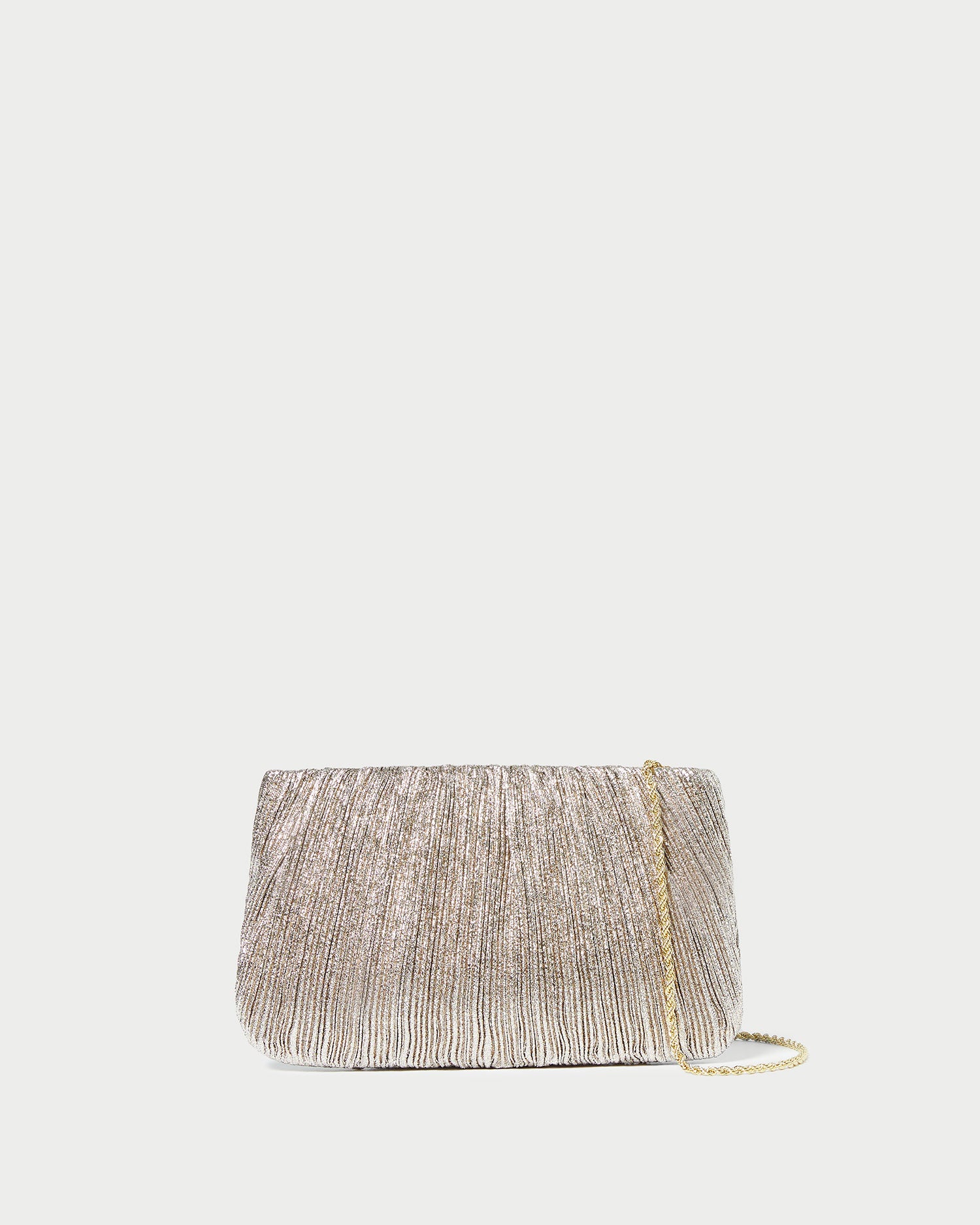 Brit Champagne Flat Pleated Clutch